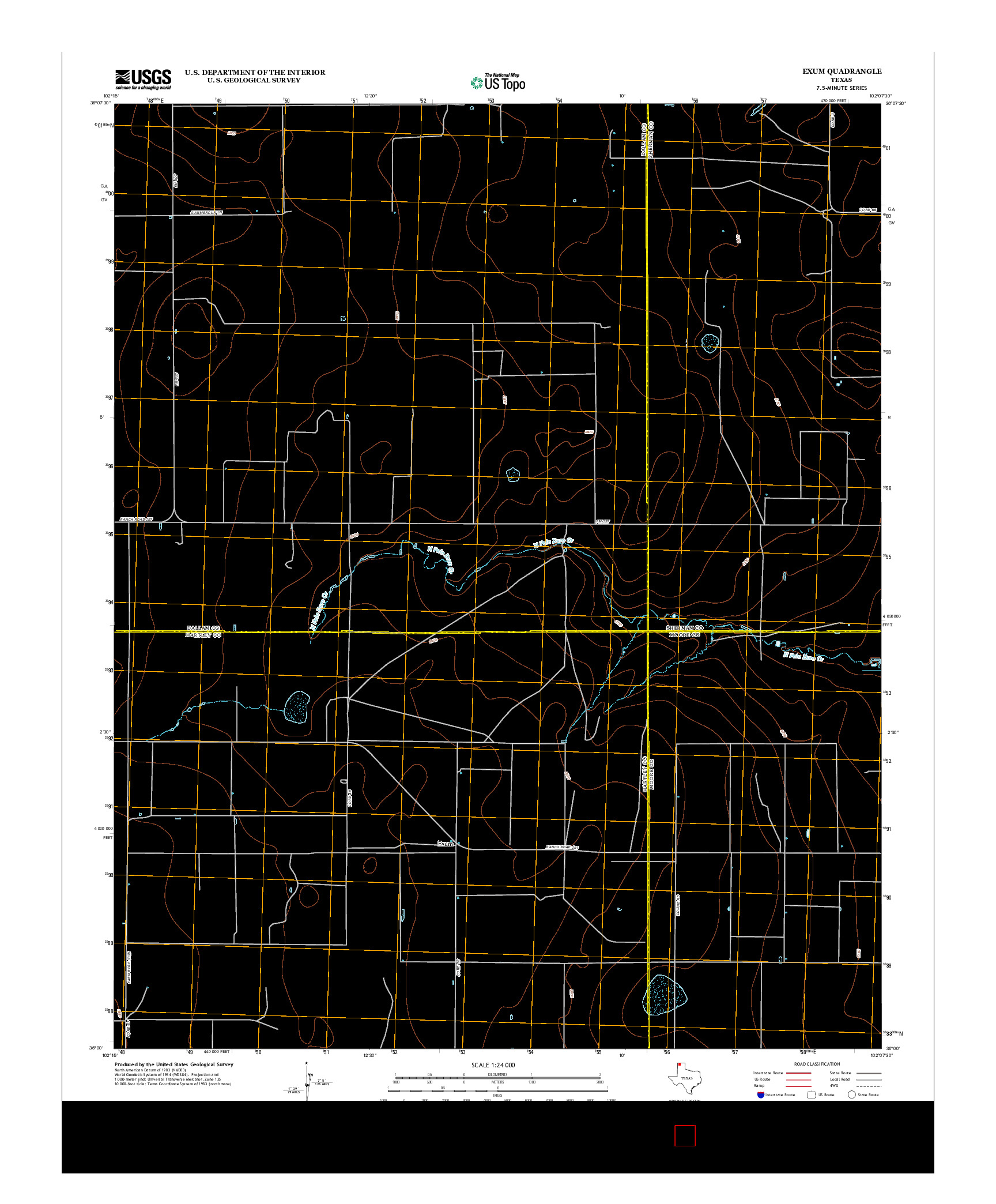 USGS US TOPO 7.5-MINUTE MAP FOR EXUM, TX 2012