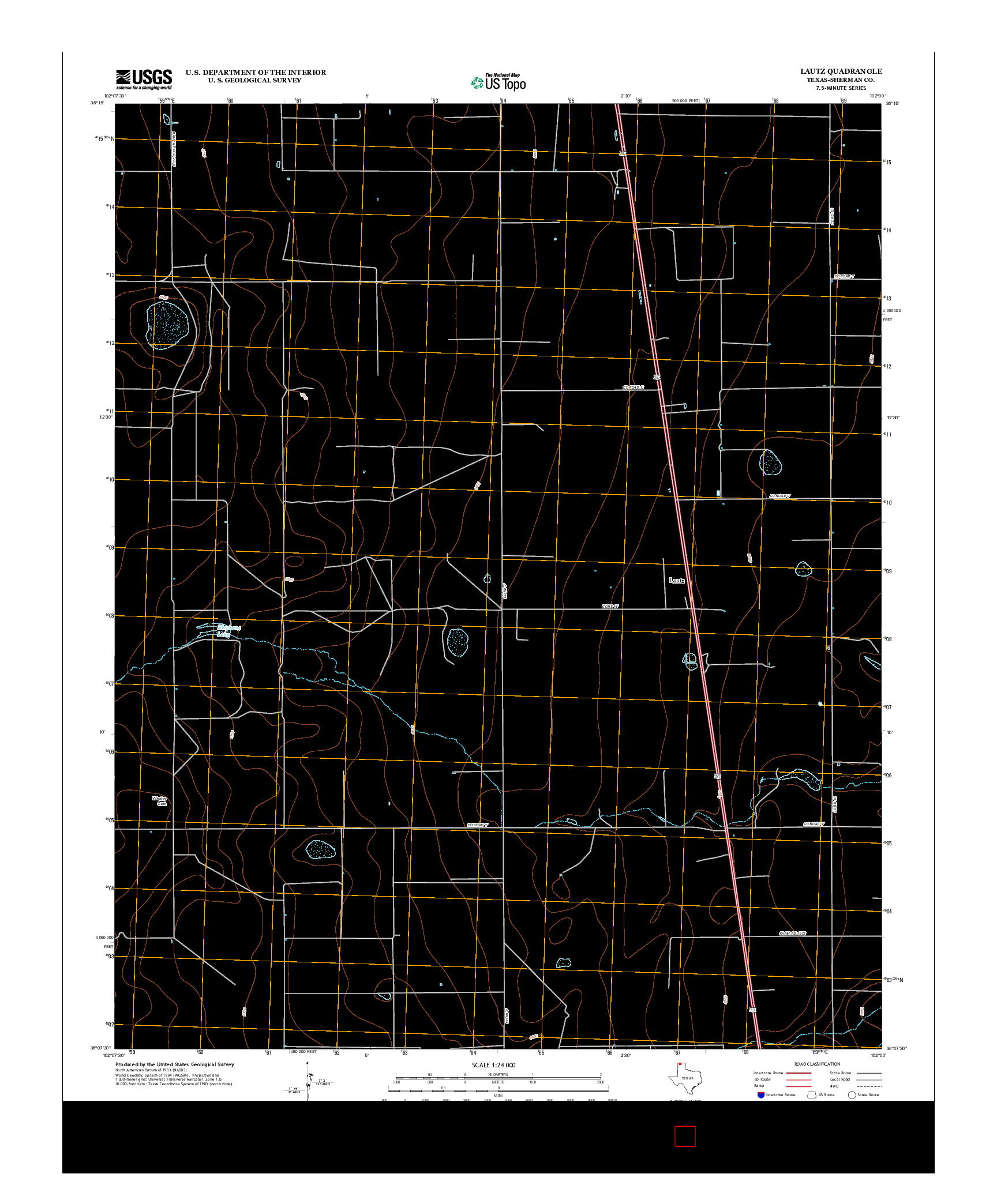 USGS US TOPO 7.5-MINUTE MAP FOR LAUTZ, TX 2012