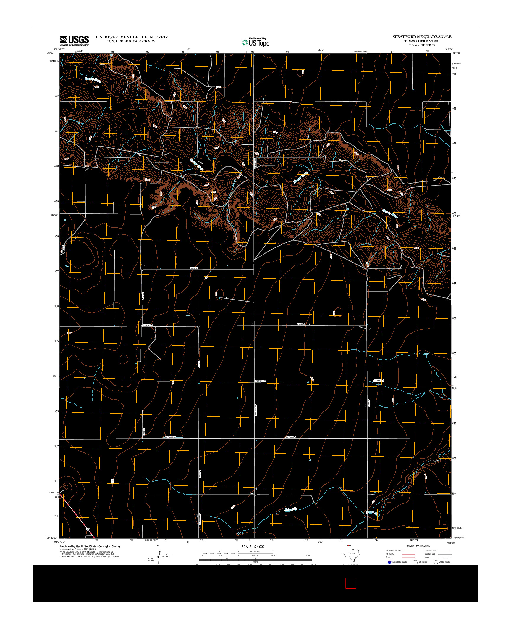 USGS US TOPO 7.5-MINUTE MAP FOR STRATFORD NE, TX 2012
