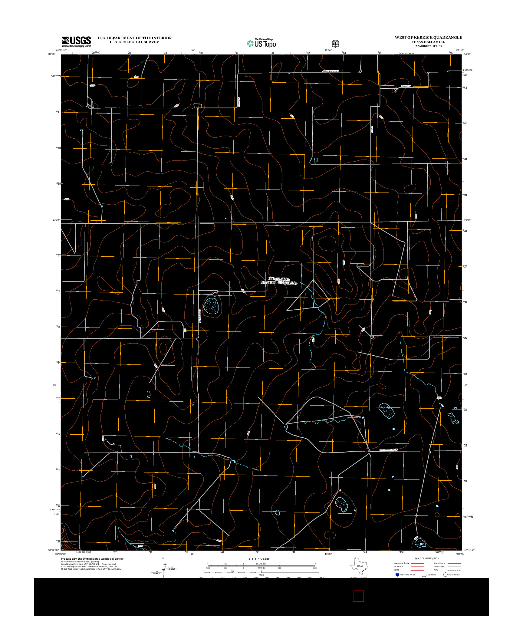 USGS US TOPO 7.5-MINUTE MAP FOR WEST OF KERRICK, TX 2012