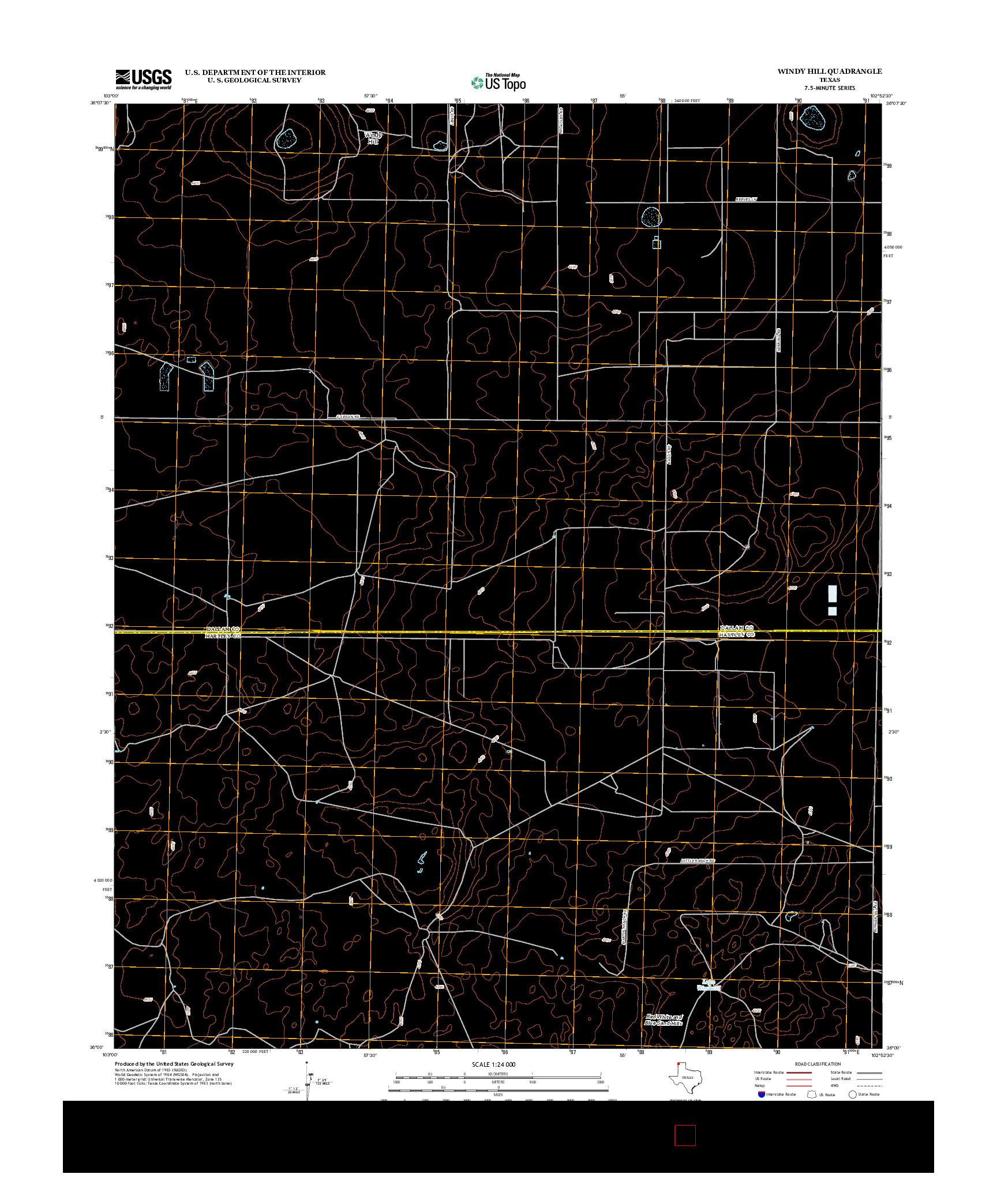 USGS US TOPO 7.5-MINUTE MAP FOR WINDY HILL, TX 2012