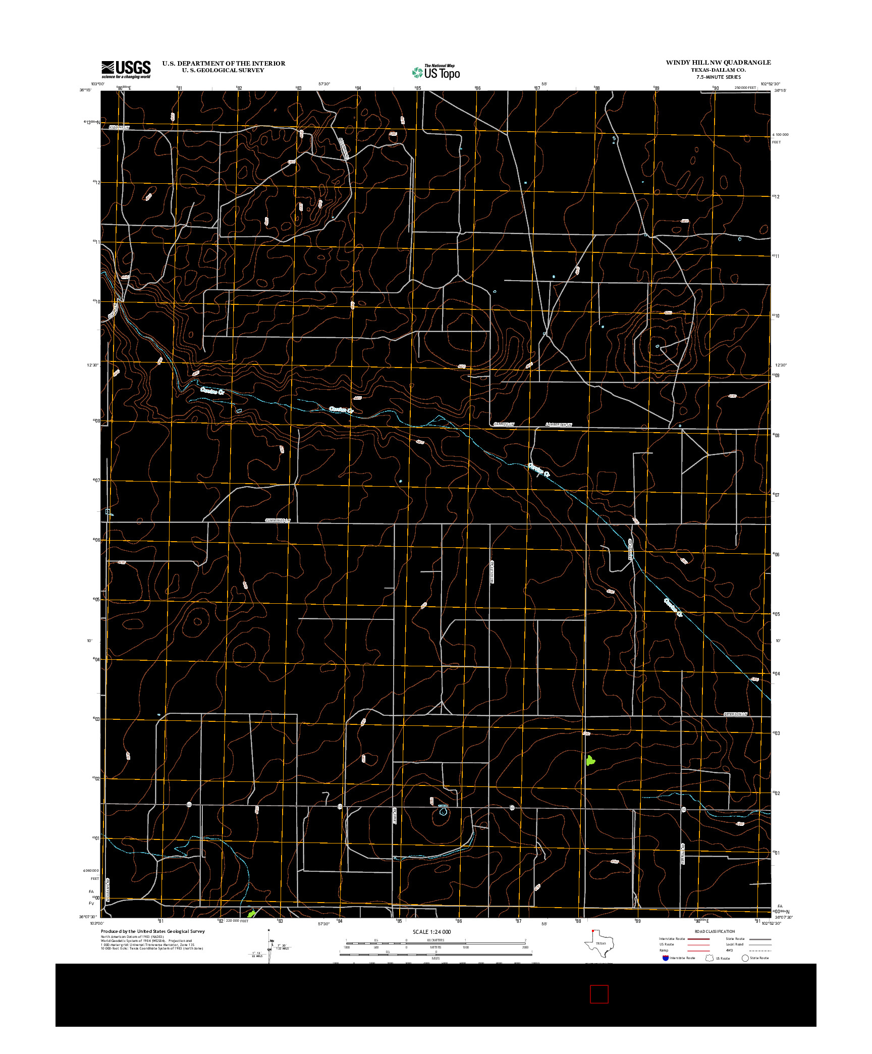 USGS US TOPO 7.5-MINUTE MAP FOR WINDY HILL NW, TX 2012