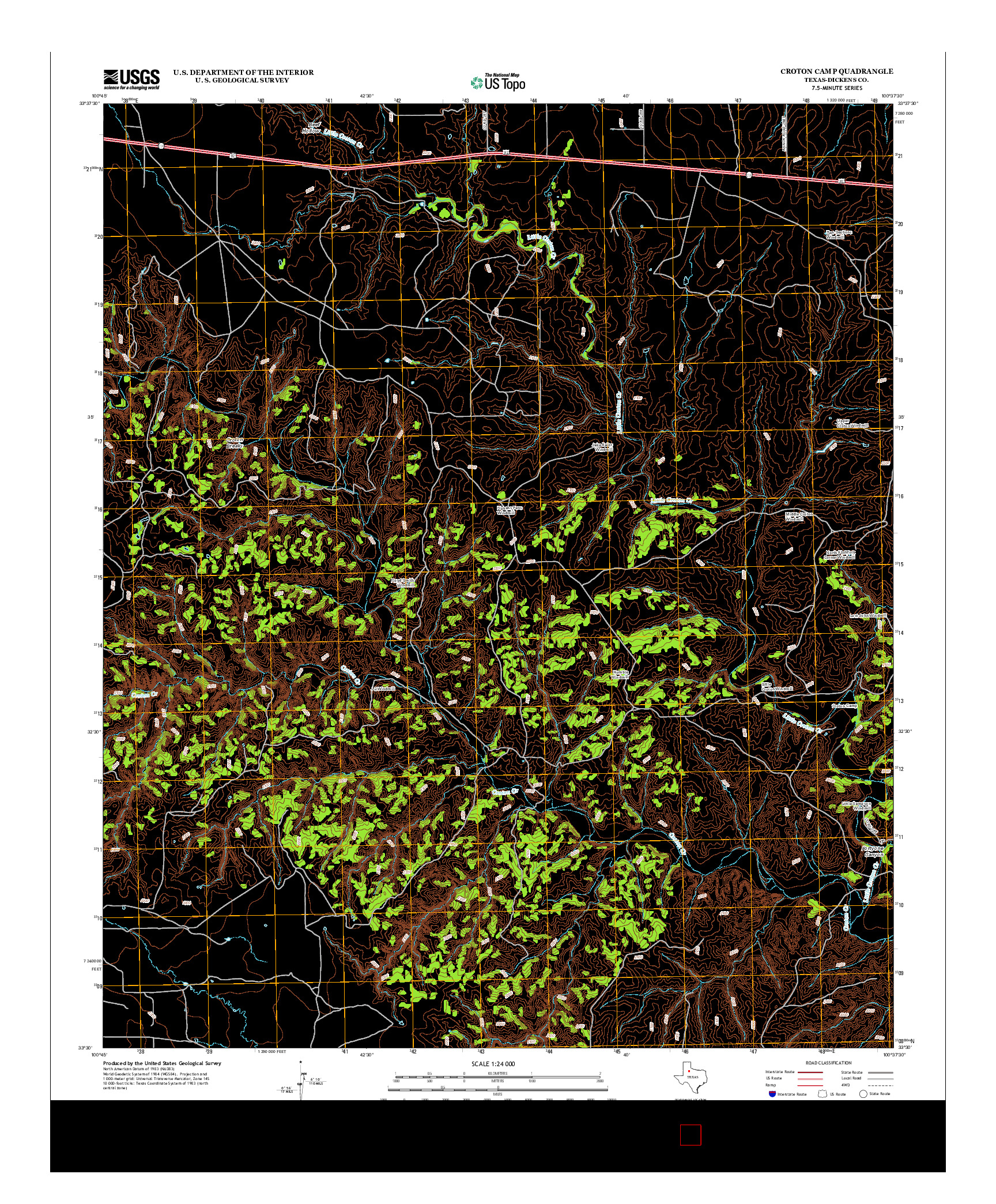 USGS US TOPO 7.5-MINUTE MAP FOR CROTON CAMP, TX 2012