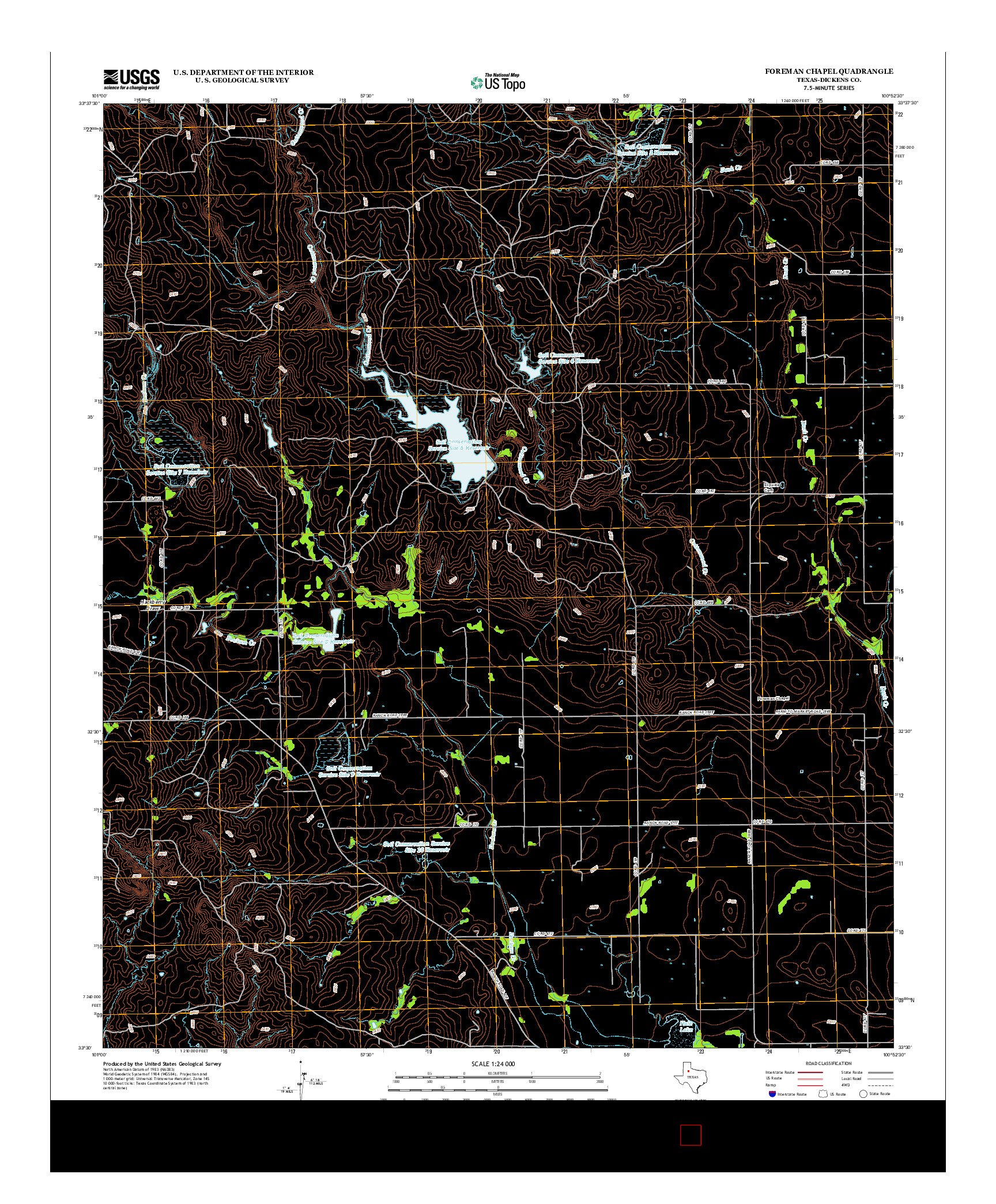 USGS US TOPO 7.5-MINUTE MAP FOR FOREMAN CHAPEL, TX 2012