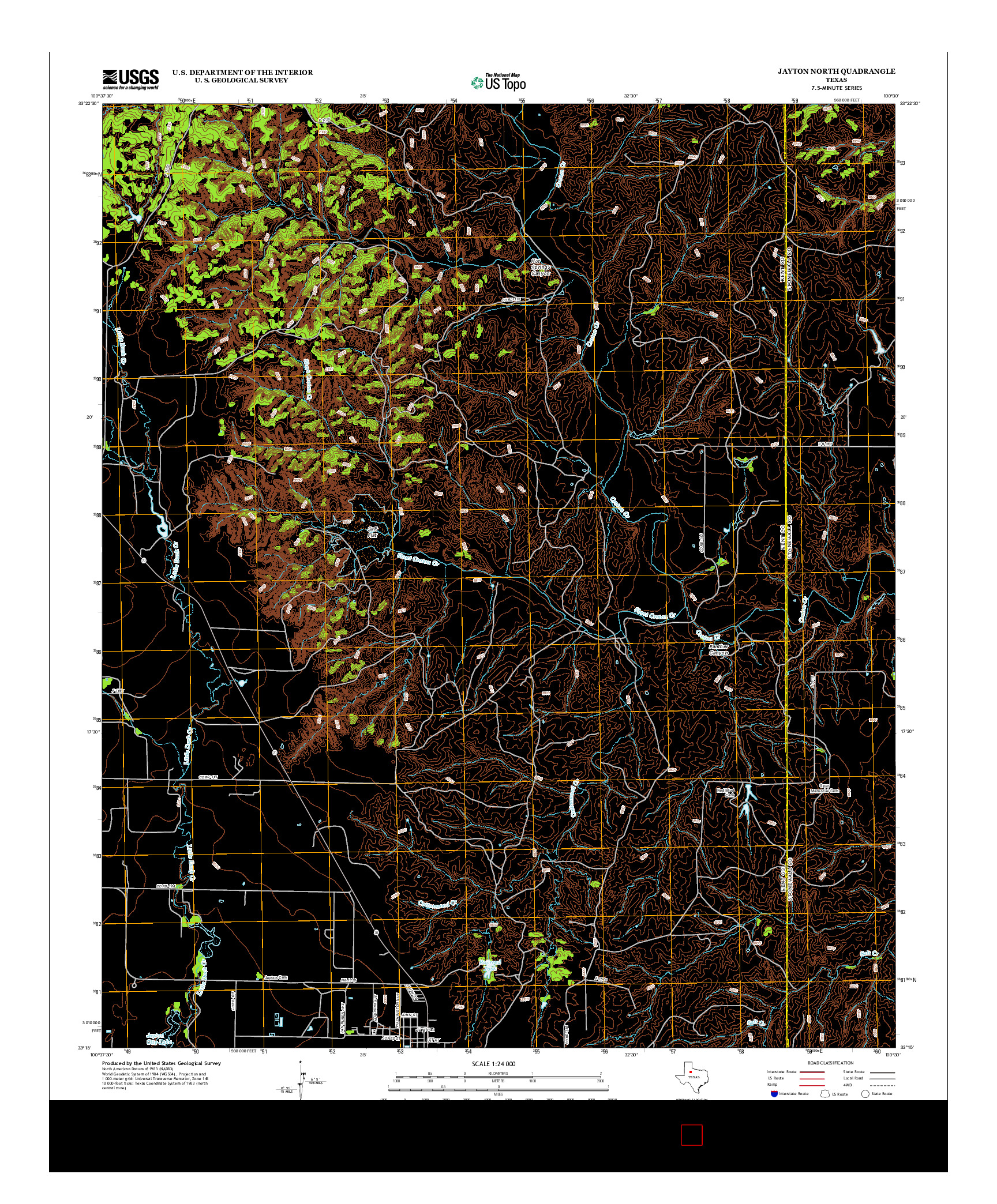 USGS US TOPO 7.5-MINUTE MAP FOR JAYTON NORTH, TX 2012