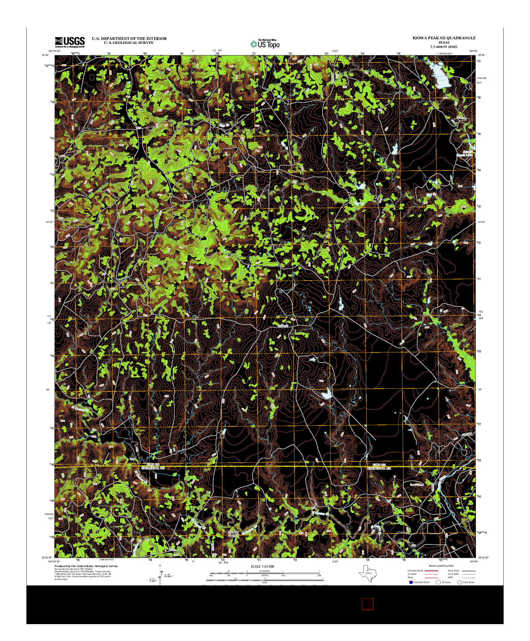 USGS US TOPO 7.5-MINUTE MAP FOR KIOWA PEAK NE, TX 2012