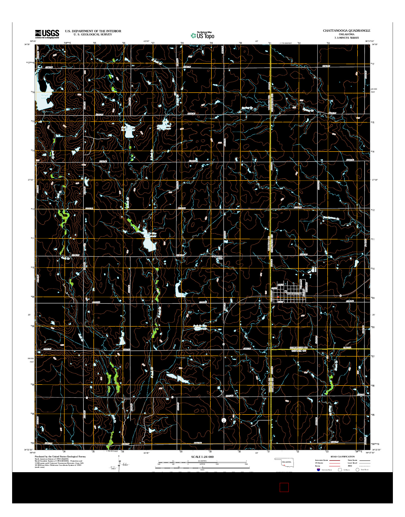 USGS US TOPO 7.5-MINUTE MAP FOR CHATTANOOGA, OK 2012