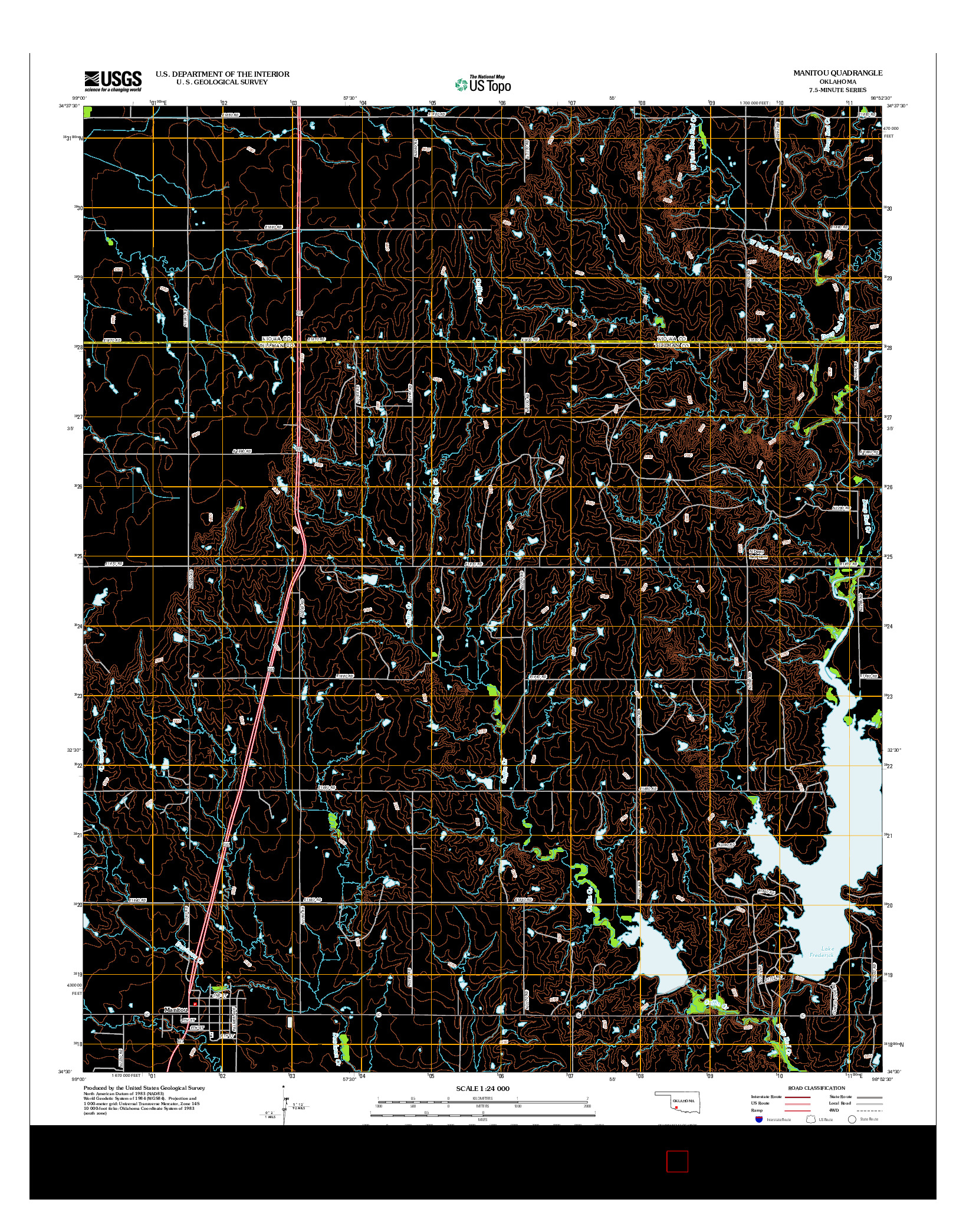 USGS US TOPO 7.5-MINUTE MAP FOR MANITOU, OK 2012
