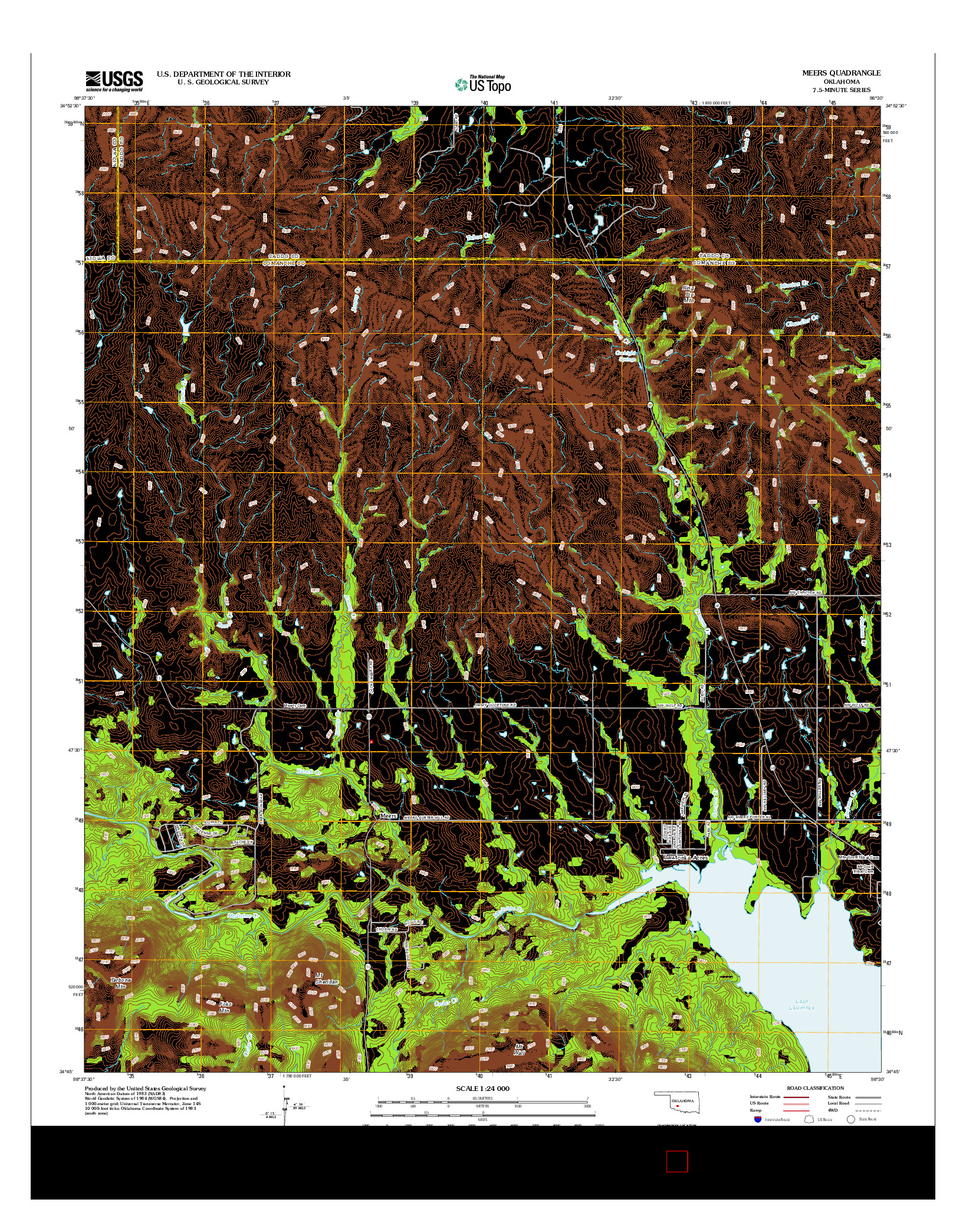 USGS US TOPO 7.5-MINUTE MAP FOR MEERS, OK 2012