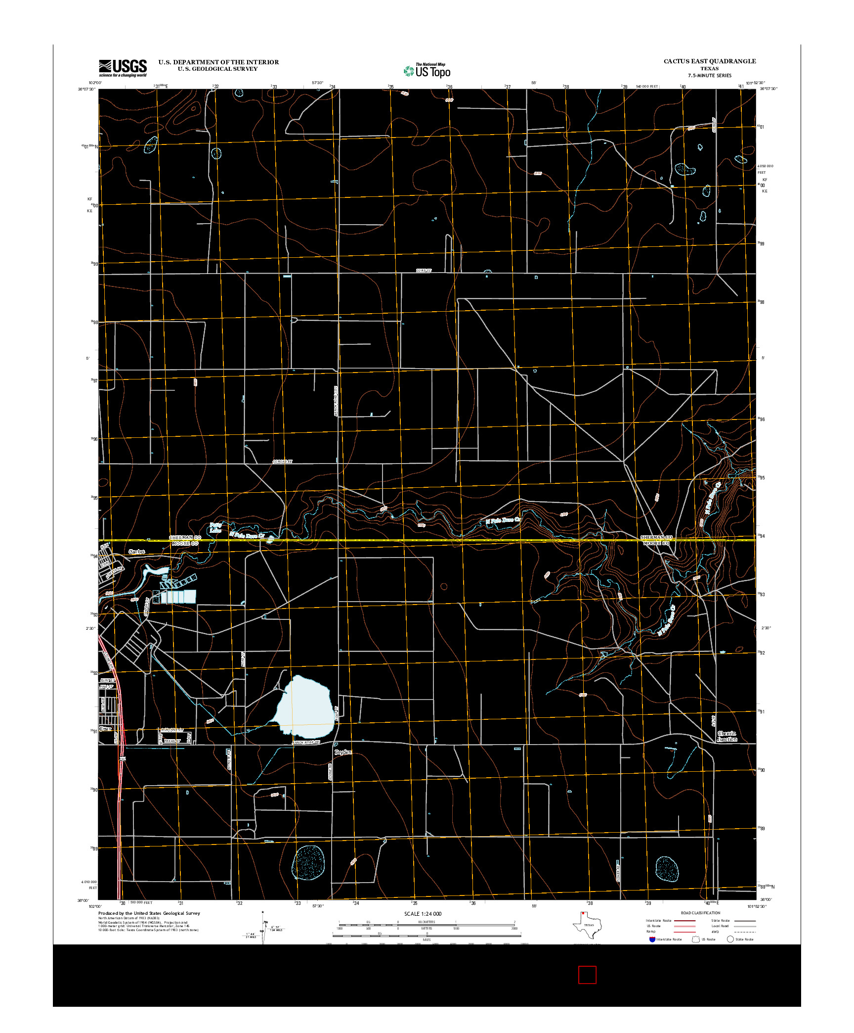 USGS US TOPO 7.5-MINUTE MAP FOR CACTUS EAST, TX 2012