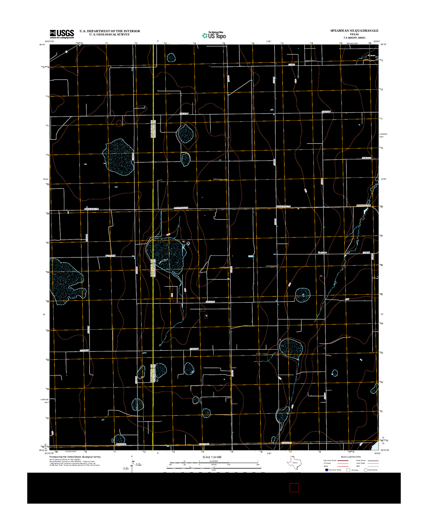 USGS US TOPO 7.5-MINUTE MAP FOR SPEARMAN NE, TX 2012