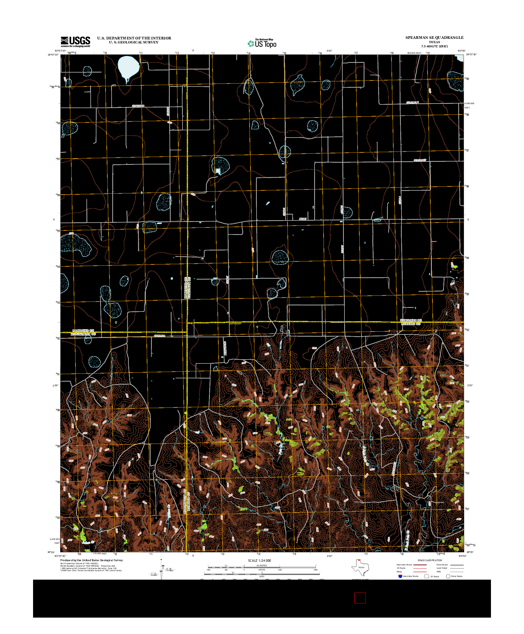 USGS US TOPO 7.5-MINUTE MAP FOR SPEARMAN SE, TX 2012