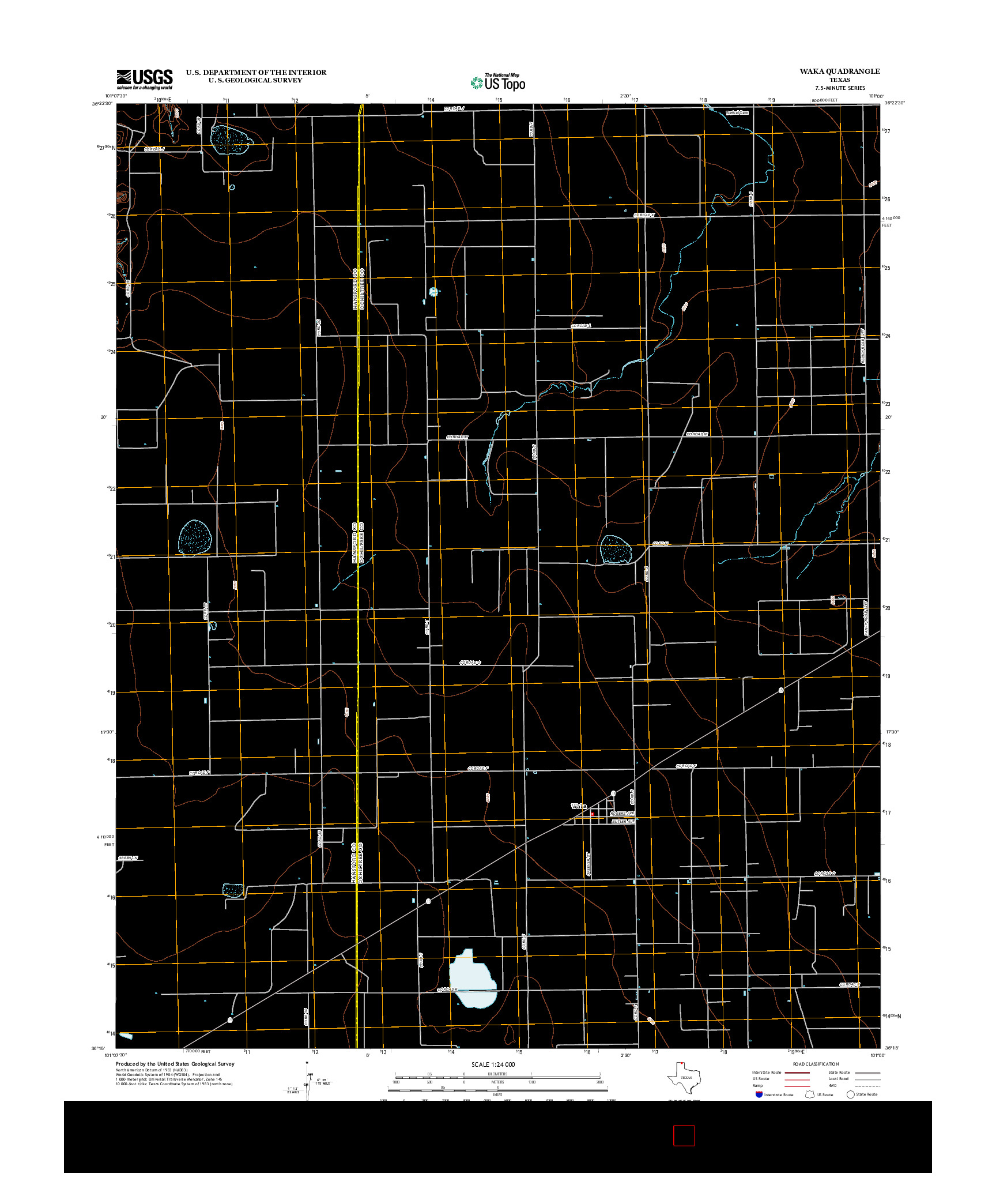 USGS US TOPO 7.5-MINUTE MAP FOR WAKA, TX 2012