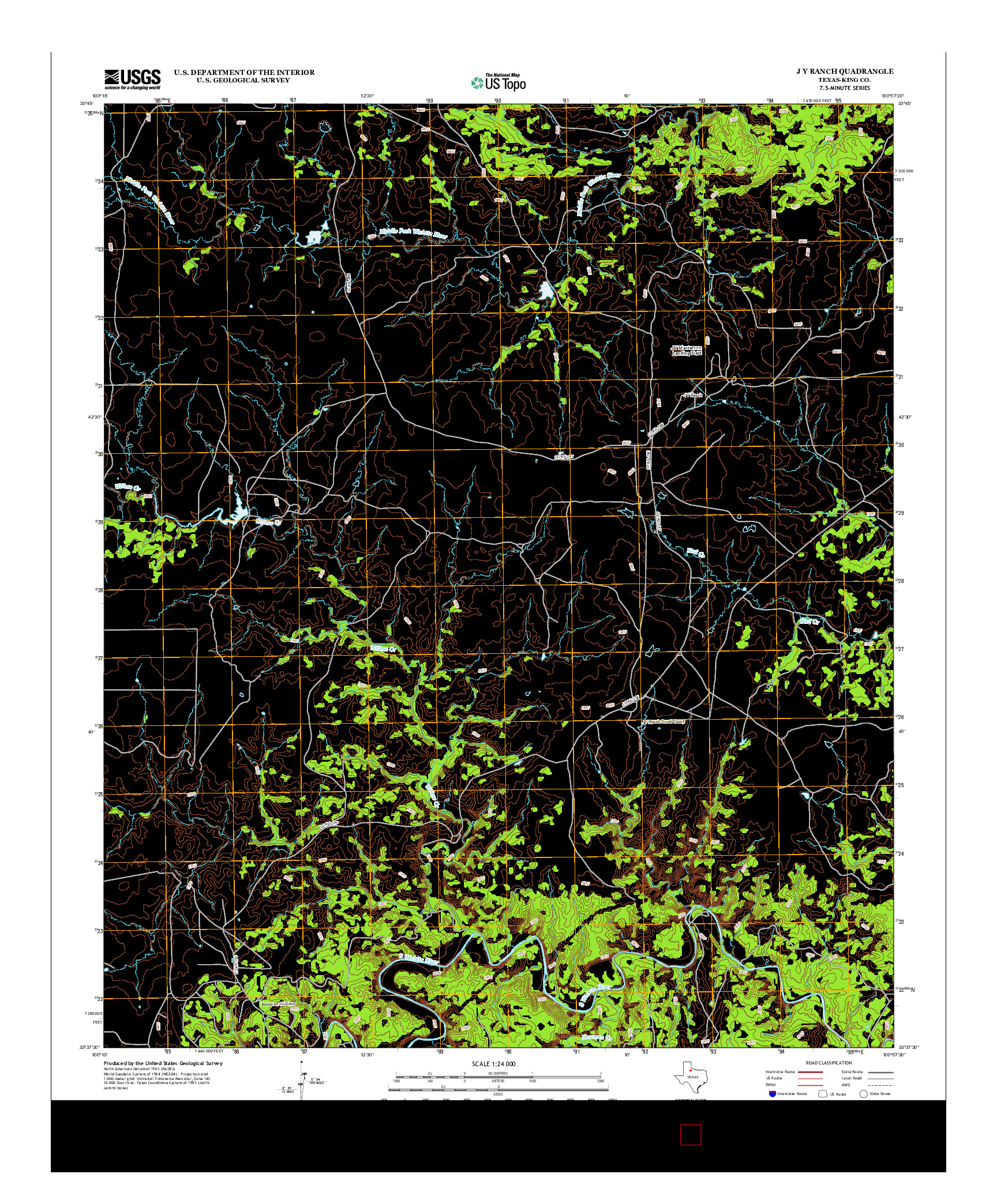 USGS US TOPO 7.5-MINUTE MAP FOR J Y RANCH, TX 2012