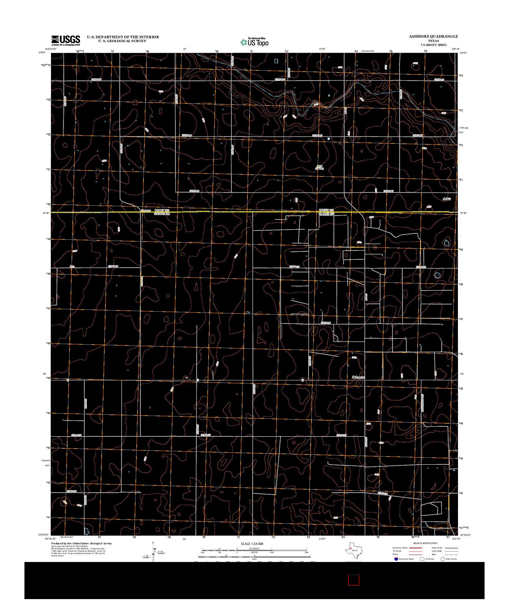 USGS US TOPO 7.5-MINUTE MAP FOR ASHMORE, TX 2012
