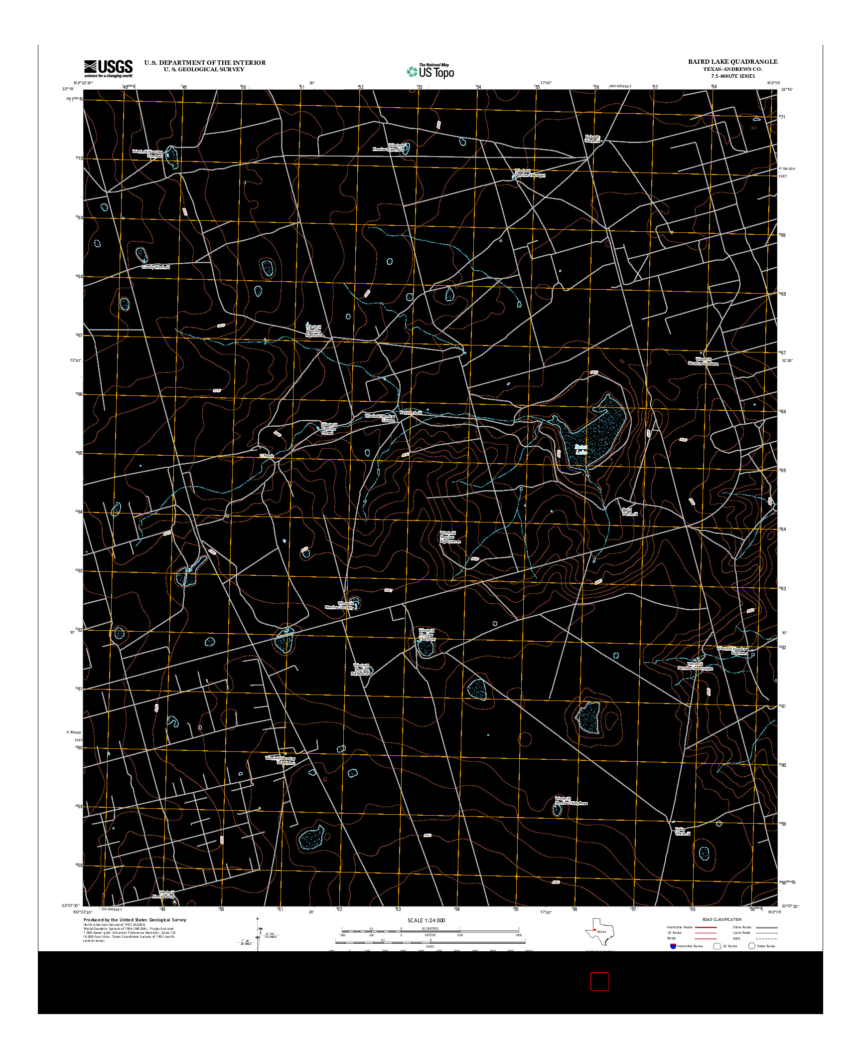 USGS US TOPO 7.5-MINUTE MAP FOR BAIRD LAKE, TX 2012