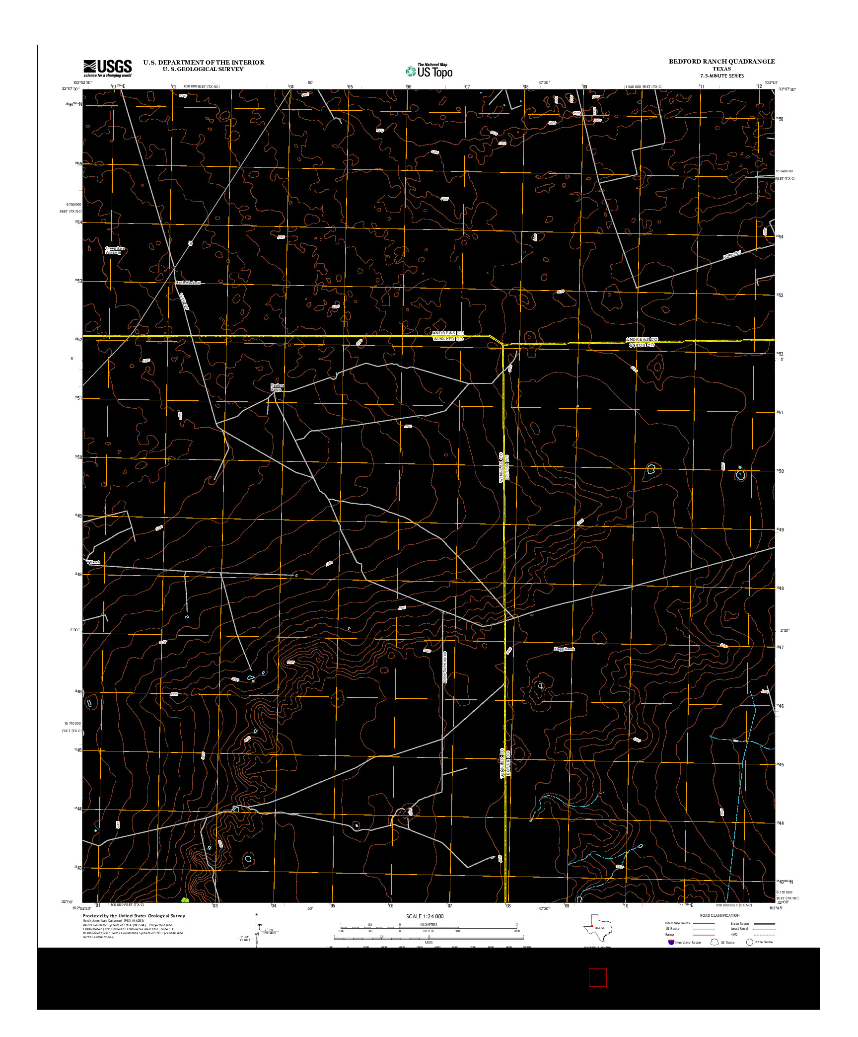 USGS US TOPO 7.5-MINUTE MAP FOR BEDFORD RANCH, TX 2012