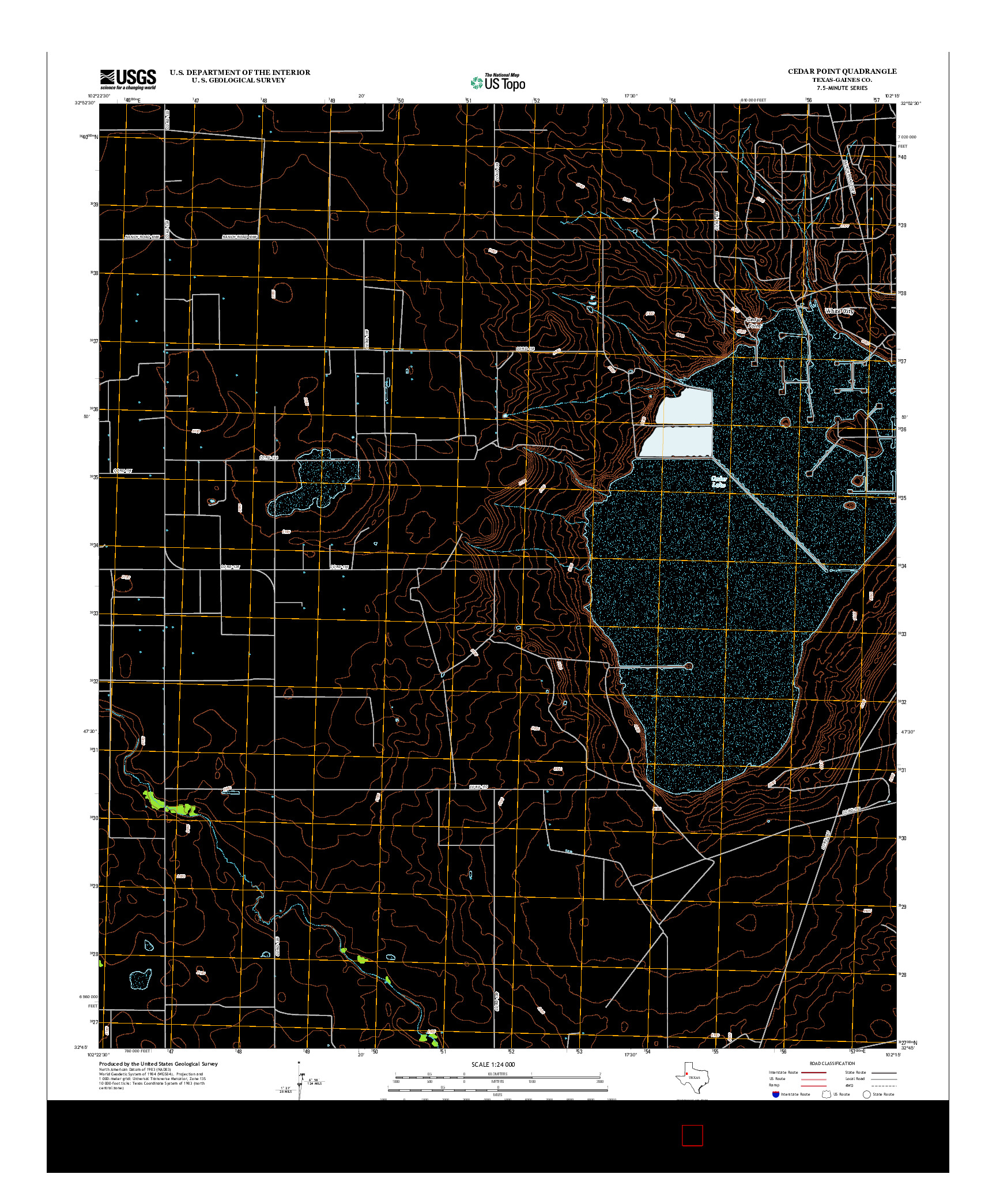 USGS US TOPO 7.5-MINUTE MAP FOR CEDAR POINT, TX 2012