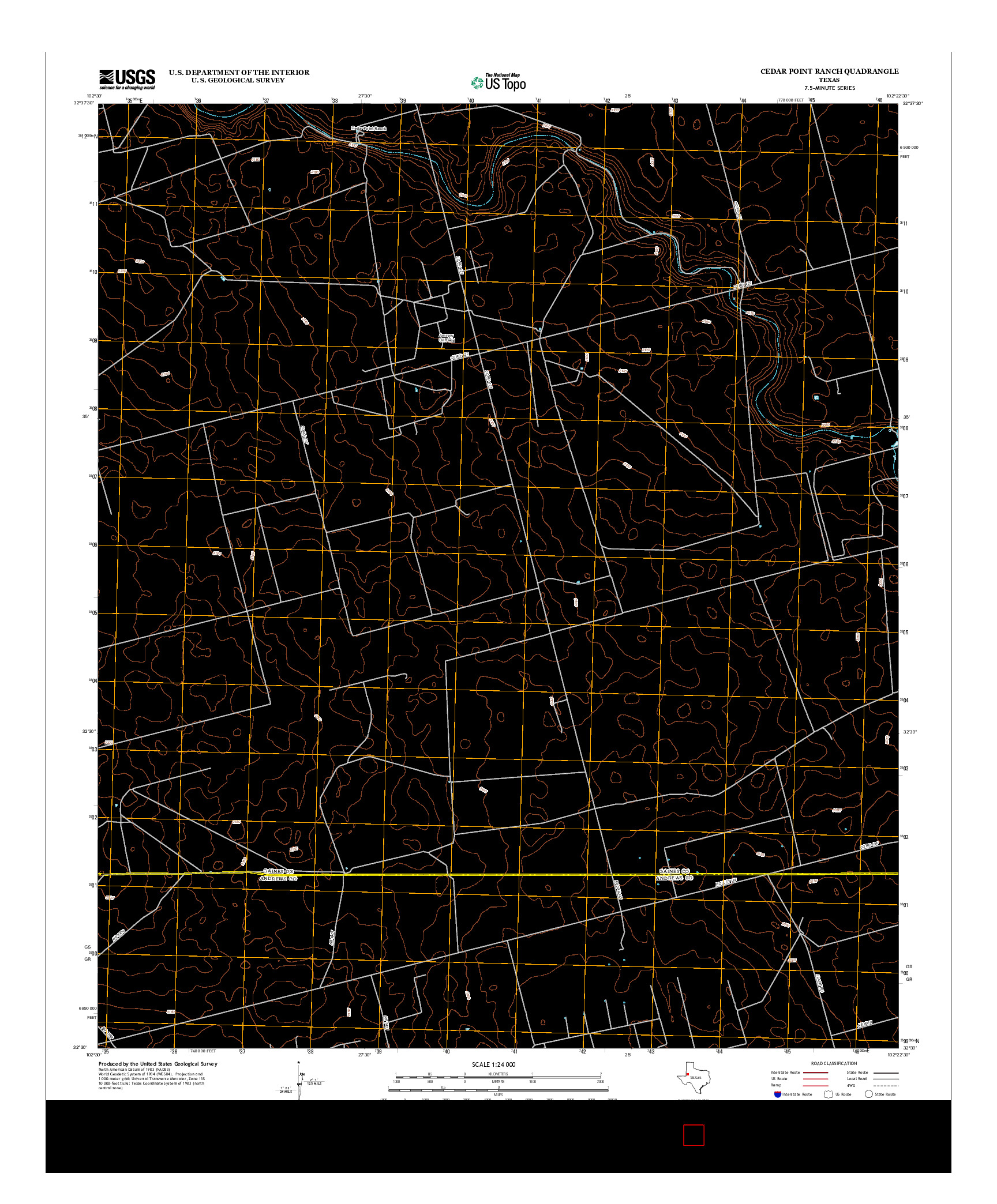 USGS US TOPO 7.5-MINUTE MAP FOR CEDAR POINT RANCH, TX 2012