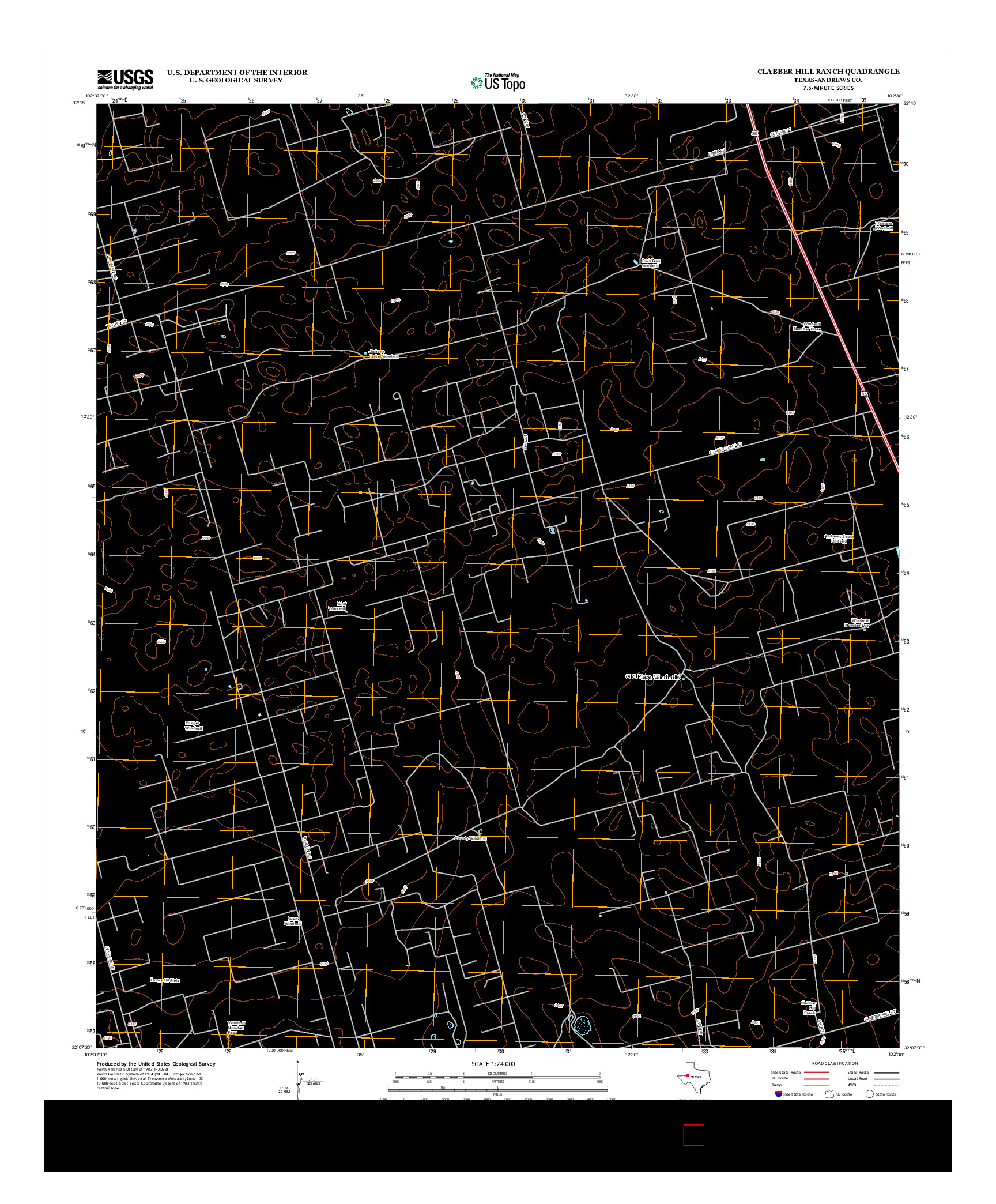 USGS US TOPO 7.5-MINUTE MAP FOR CLABBER HILL RANCH, TX 2012