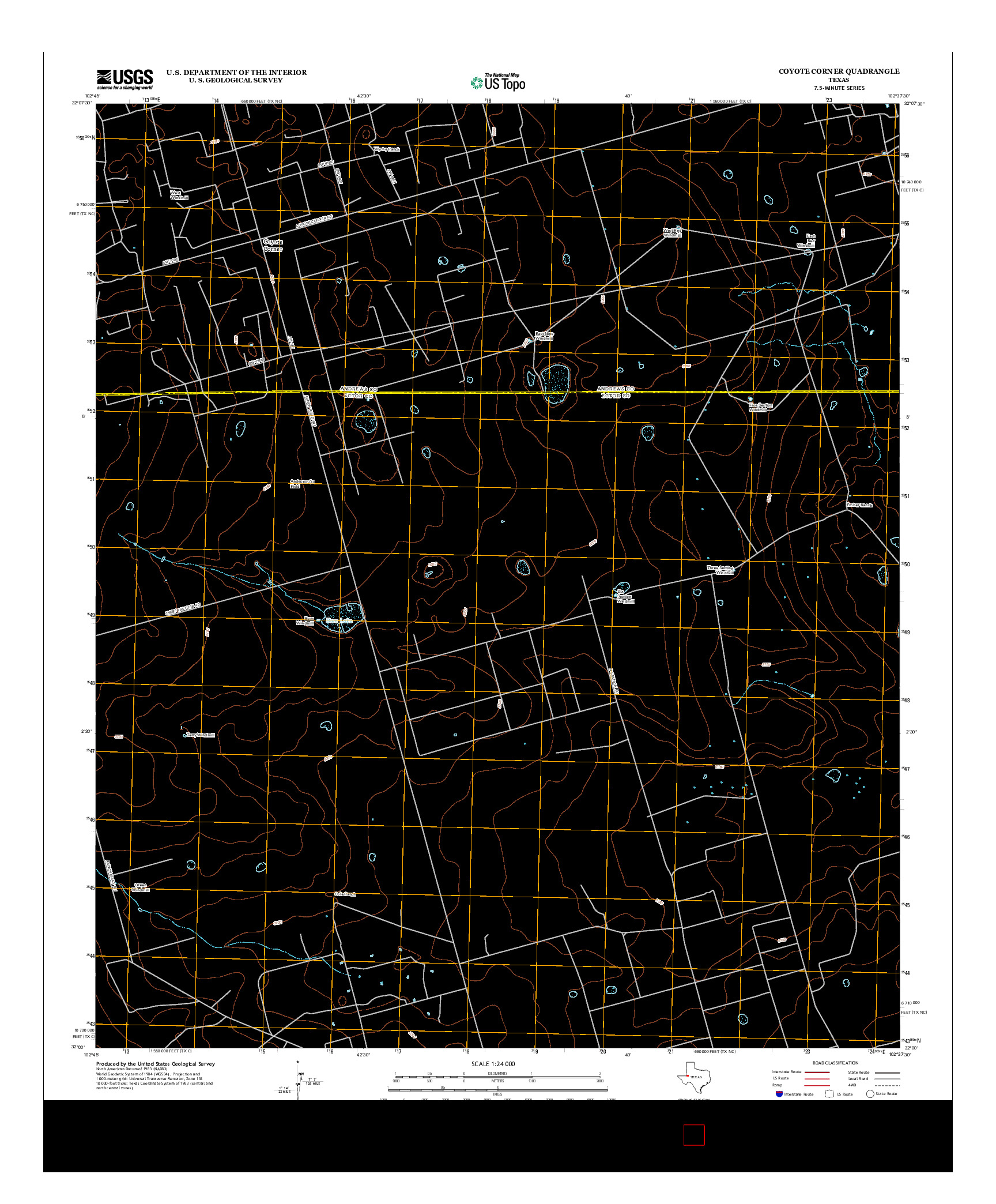 USGS US TOPO 7.5-MINUTE MAP FOR COYOTE CORNER, TX 2012