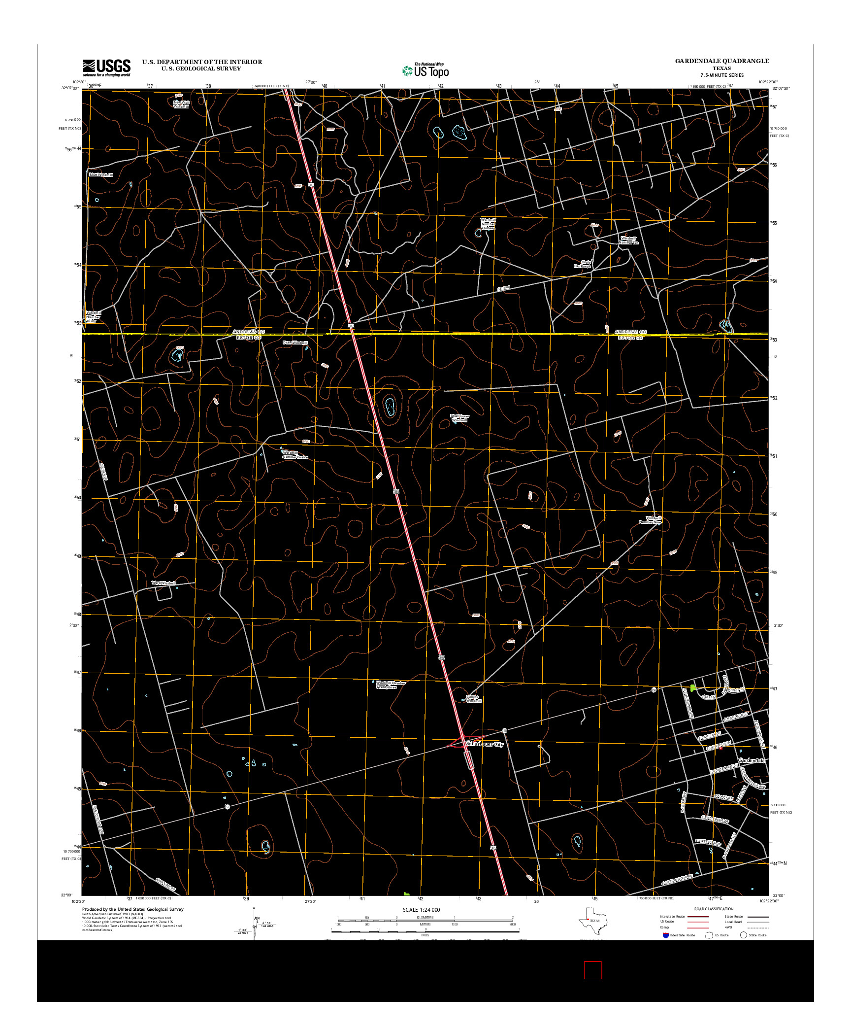 USGS US TOPO 7.5-MINUTE MAP FOR GARDENDALE, TX 2012