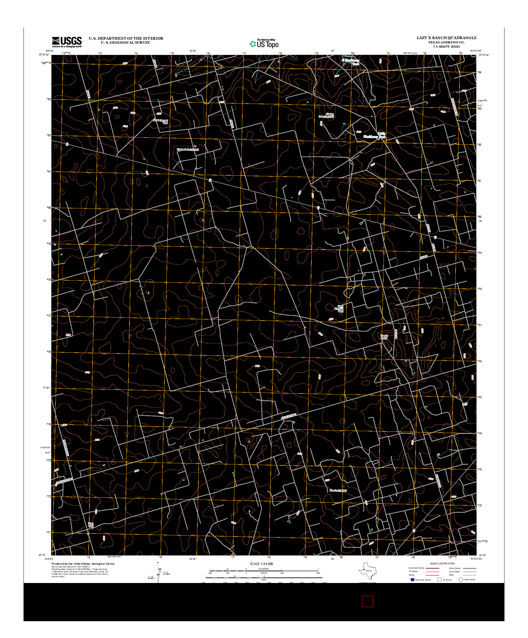 USGS US TOPO 7.5-MINUTE MAP FOR LAZY X RANCH, TX 2012