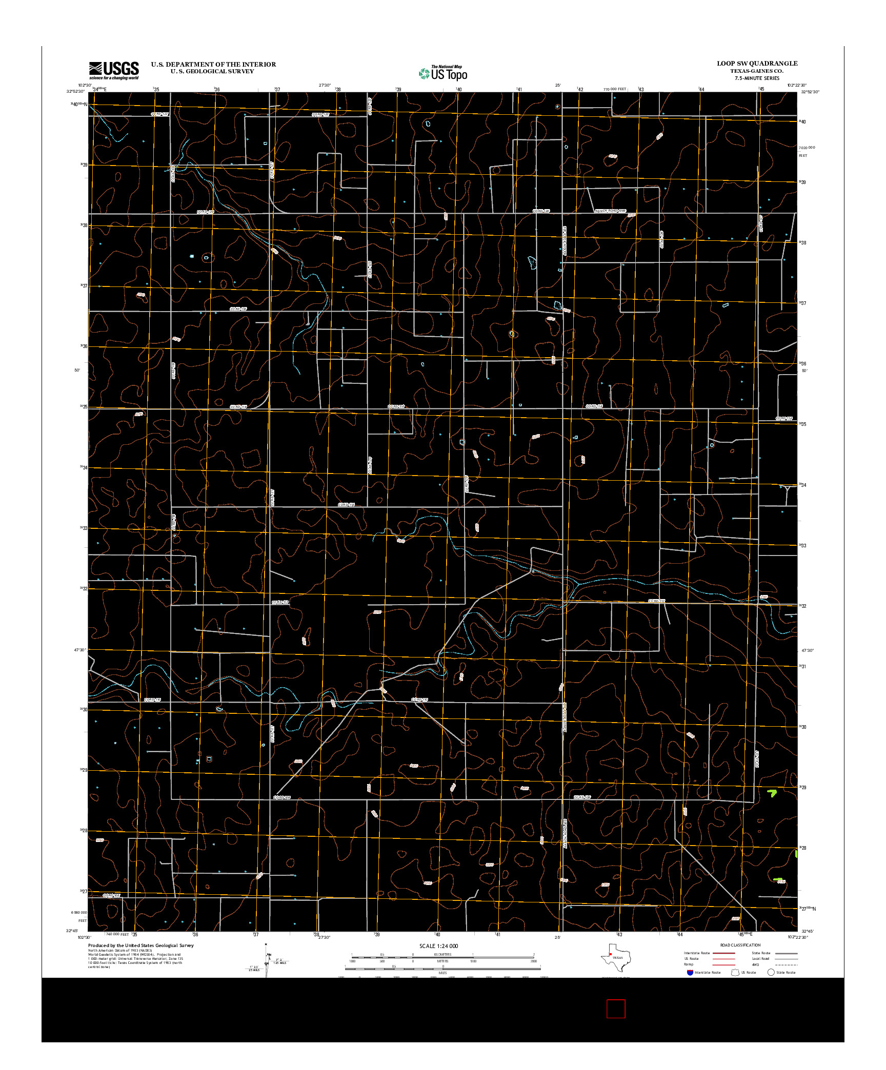 USGS US TOPO 7.5-MINUTE MAP FOR LOOP SW, TX 2012