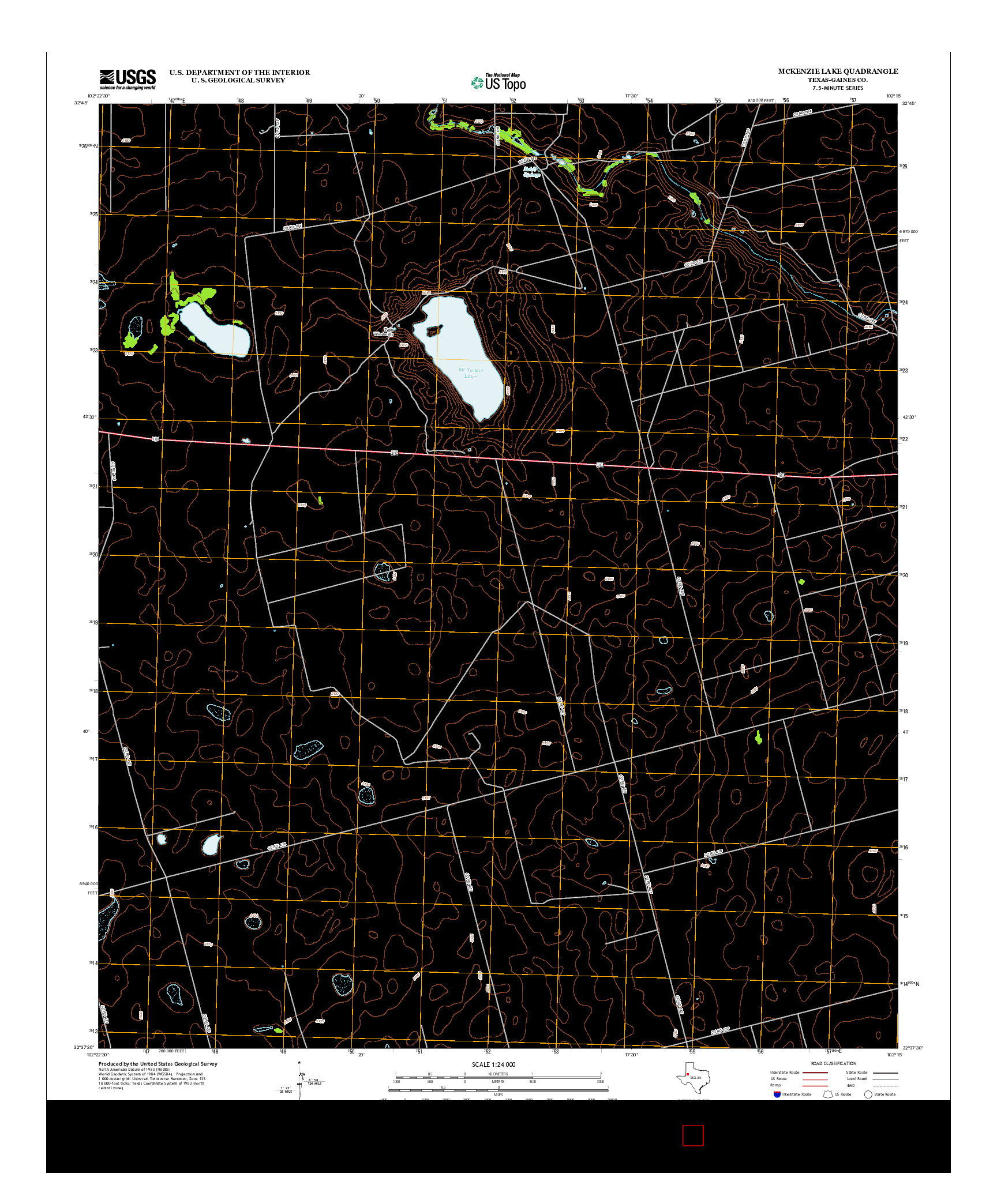 USGS US TOPO 7.5-MINUTE MAP FOR MCKENZIE LAKE, TX 2012