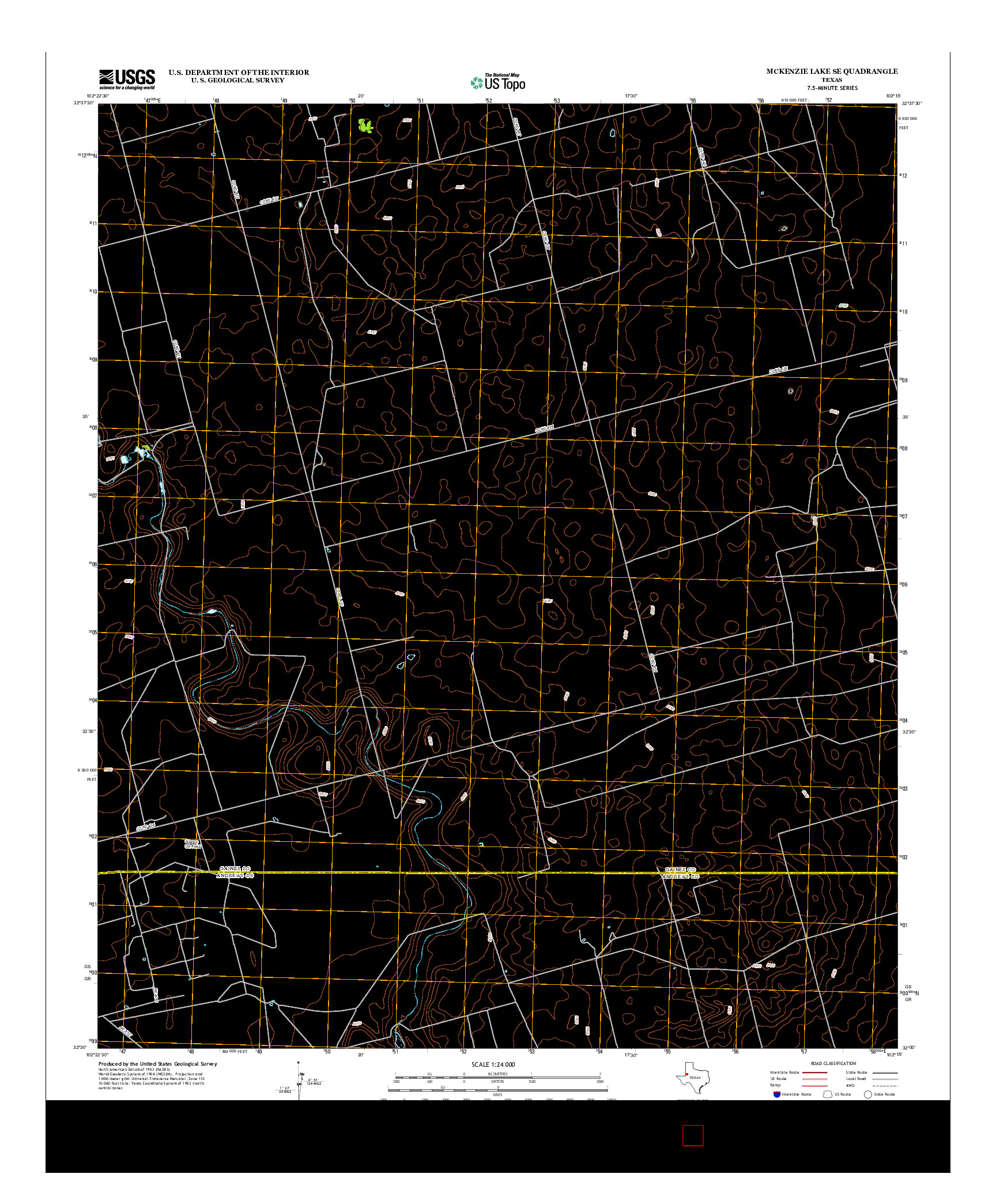 USGS US TOPO 7.5-MINUTE MAP FOR MCKENZIE LAKE SE, TX 2012