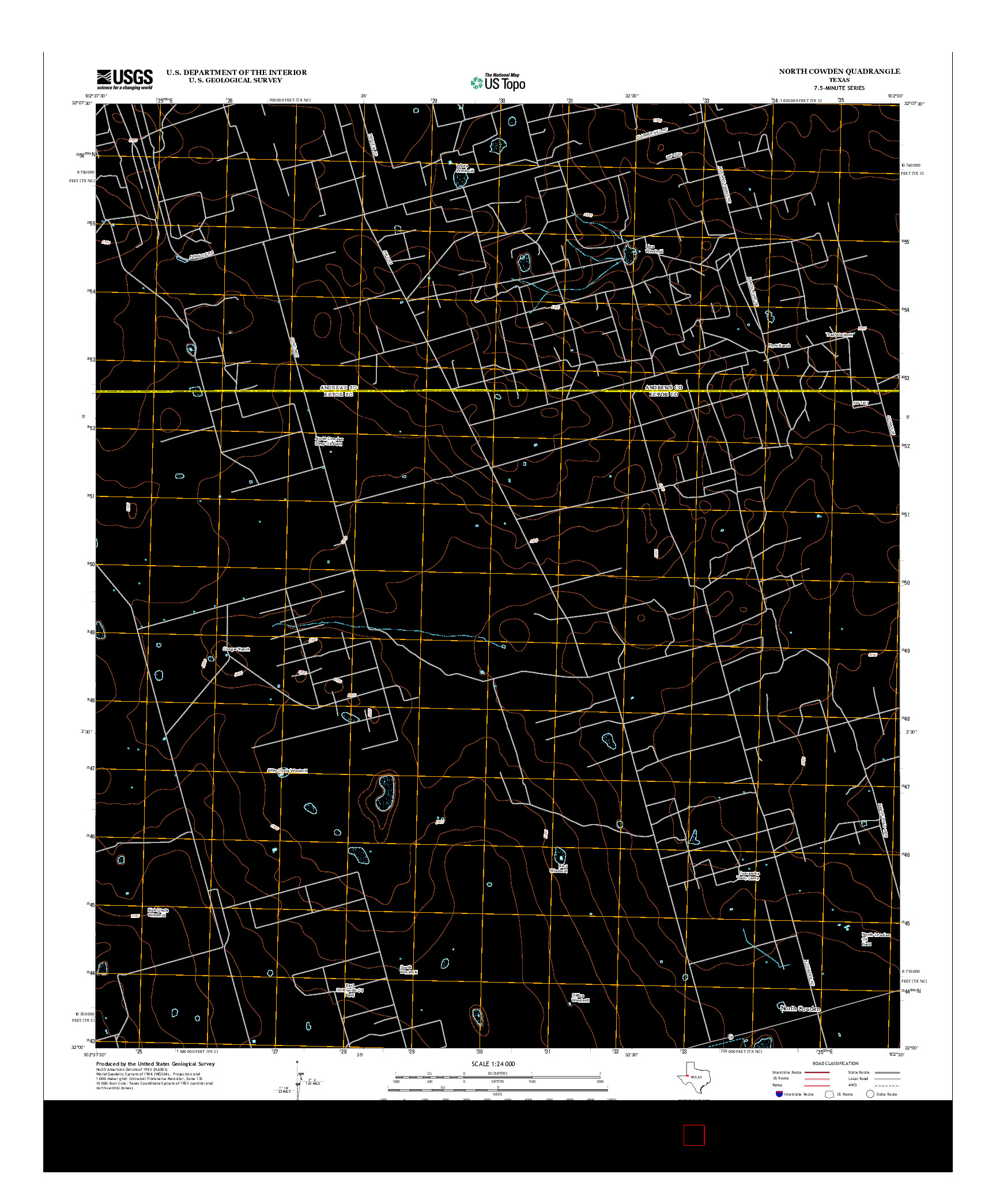USGS US TOPO 7.5-MINUTE MAP FOR NORTH COWDEN, TX 2012