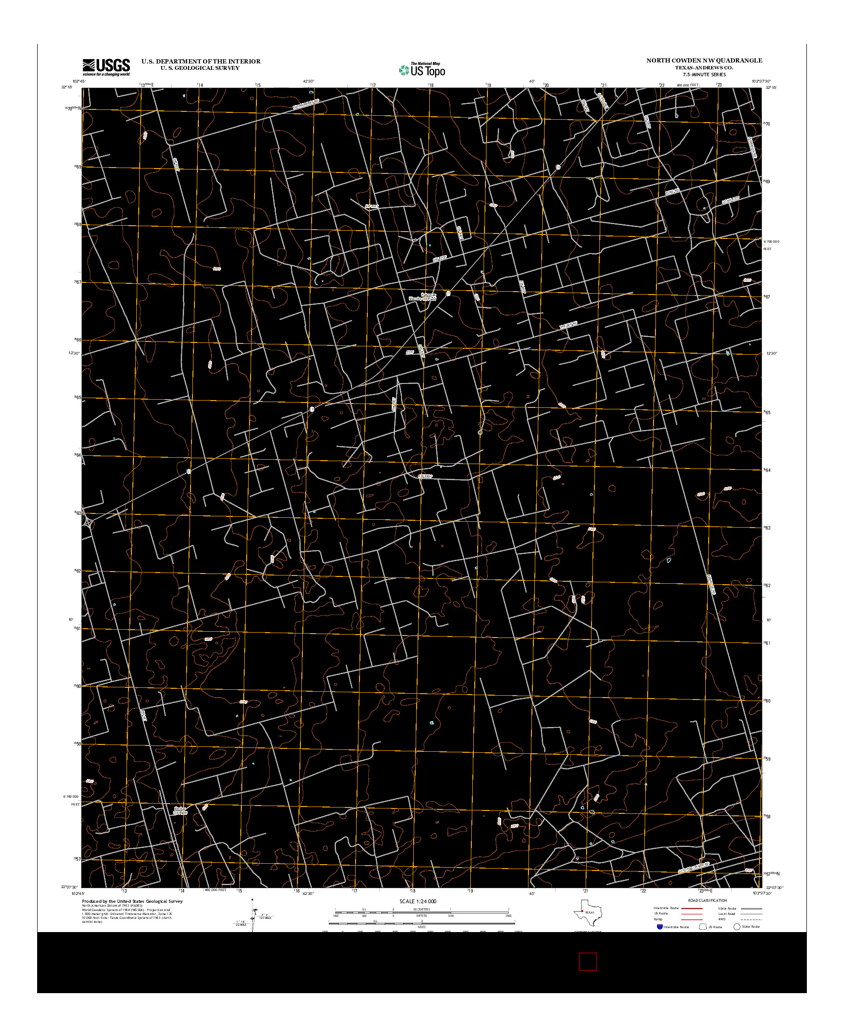 USGS US TOPO 7.5-MINUTE MAP FOR NORTH COWDEN NW, TX 2012