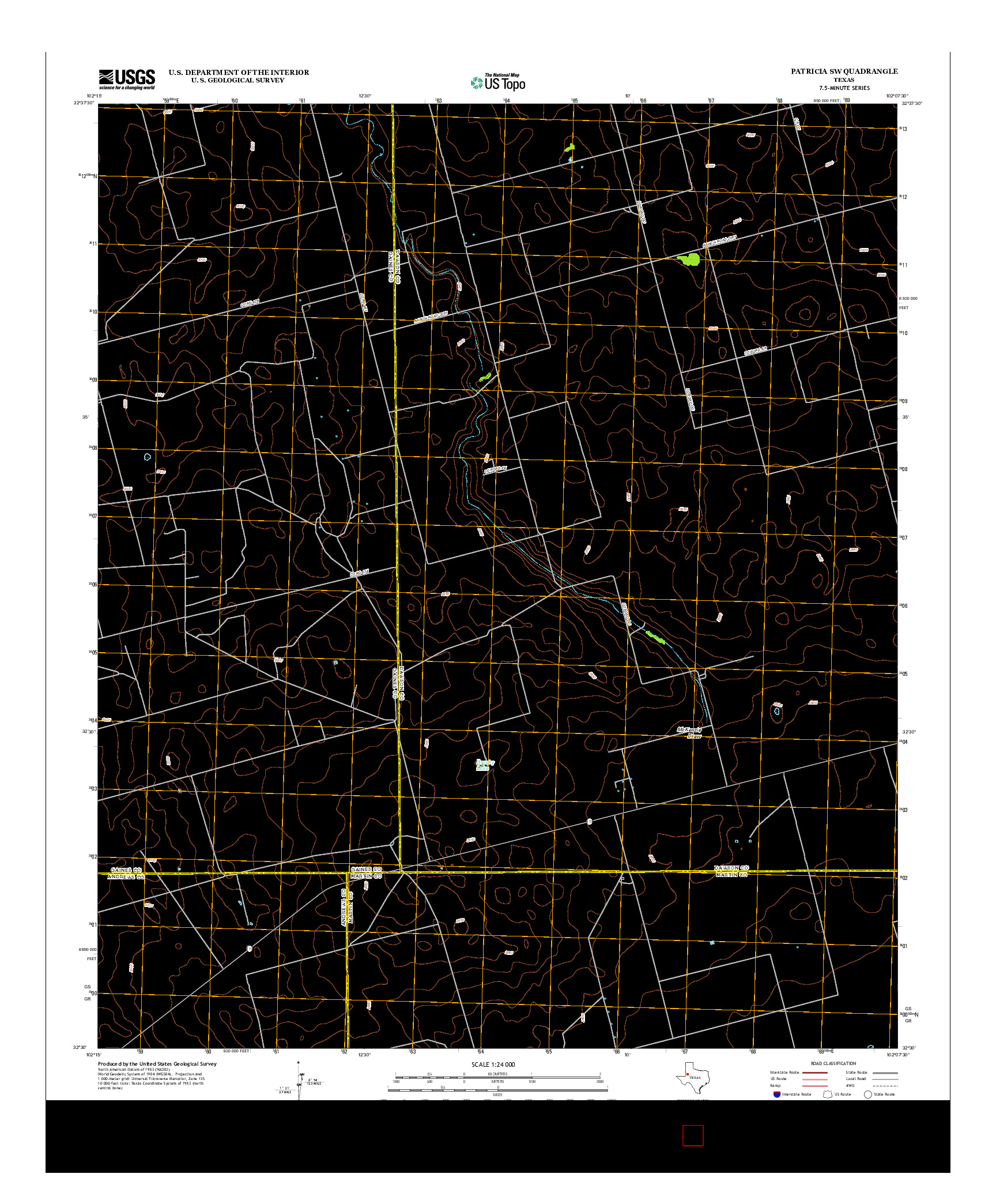 USGS US TOPO 7.5-MINUTE MAP FOR PATRICIA SW, TX 2012