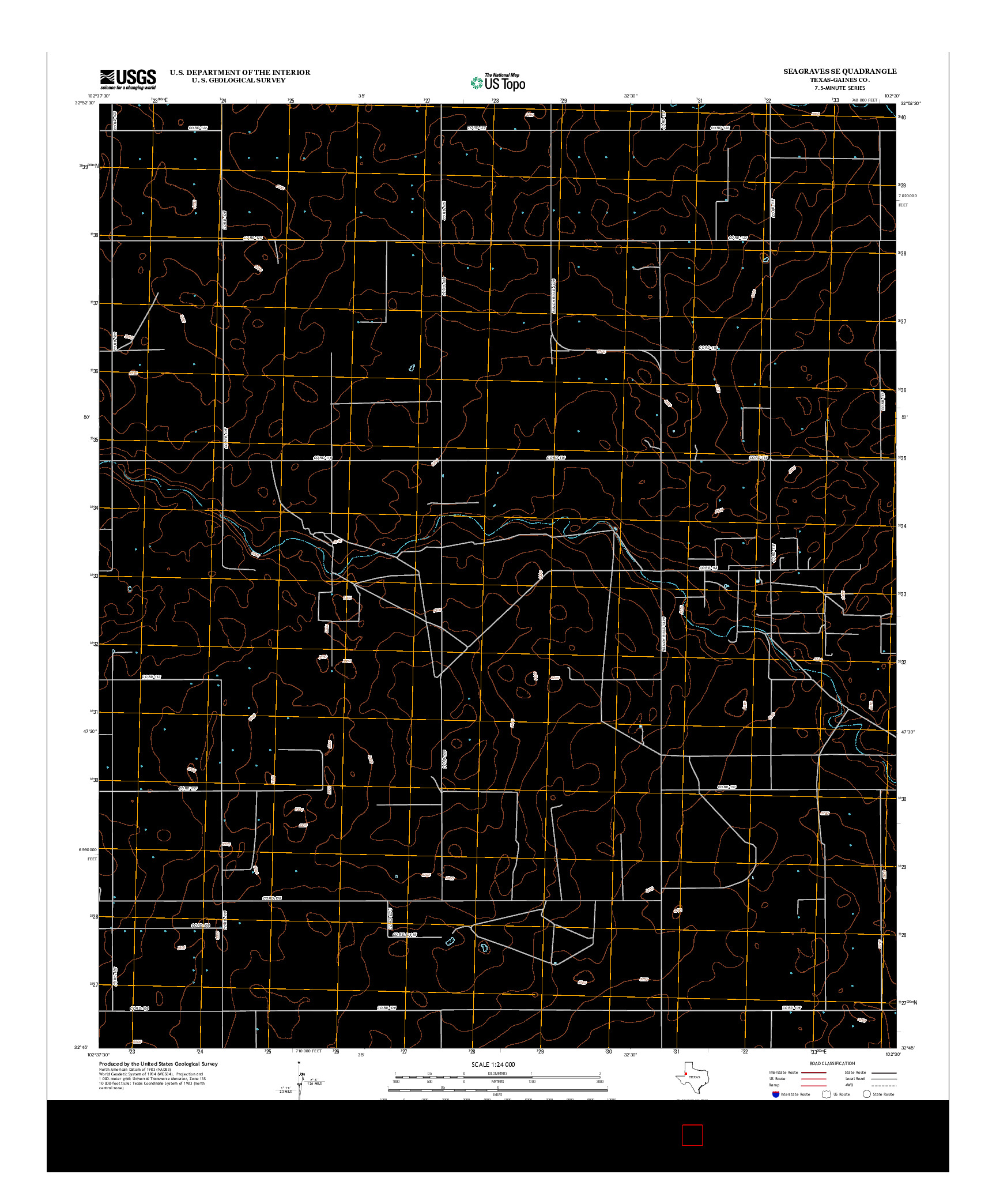 USGS US TOPO 7.5-MINUTE MAP FOR SEAGRAVES SE, TX 2012