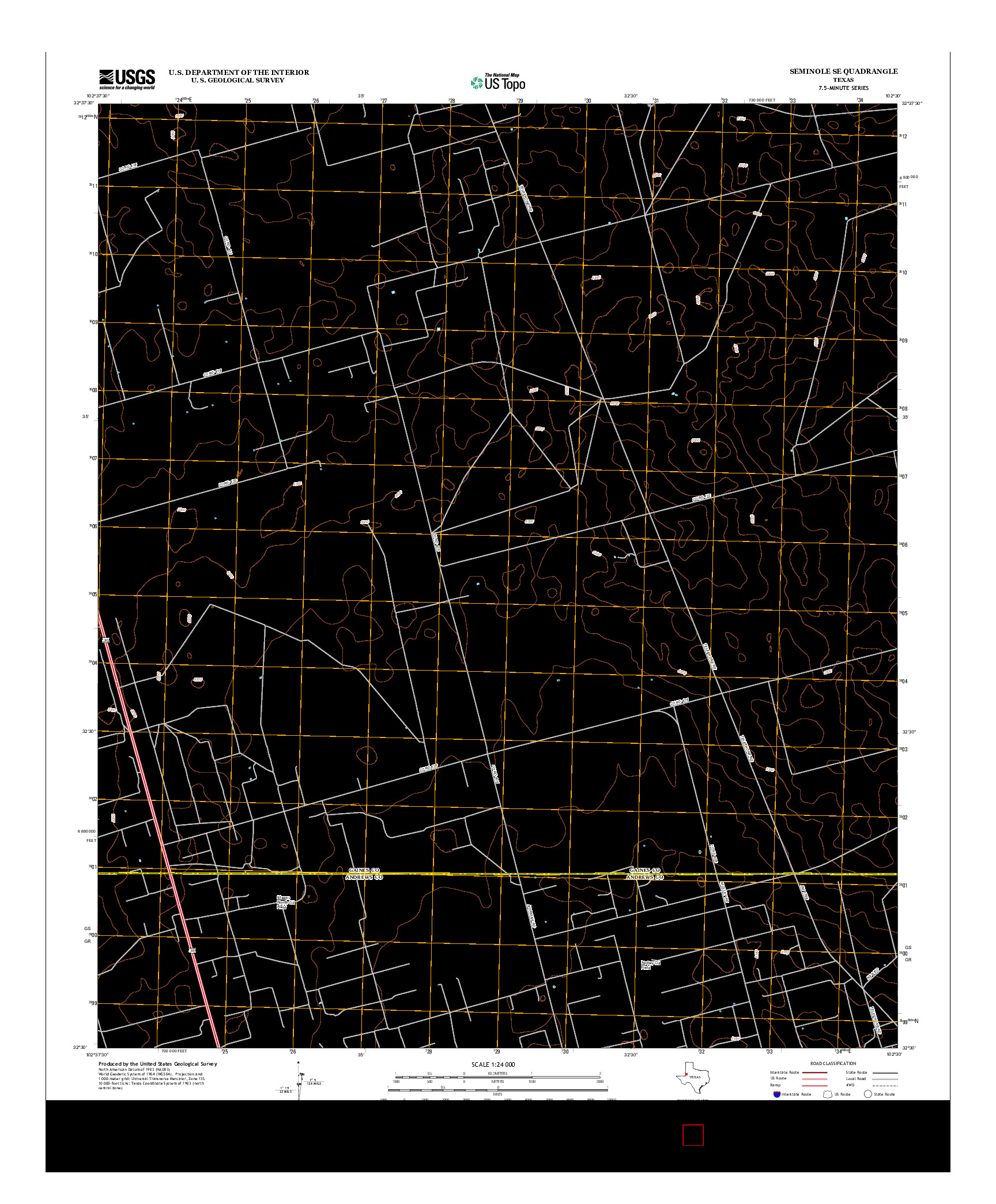 USGS US TOPO 7.5-MINUTE MAP FOR SEMINOLE SE, TX 2012