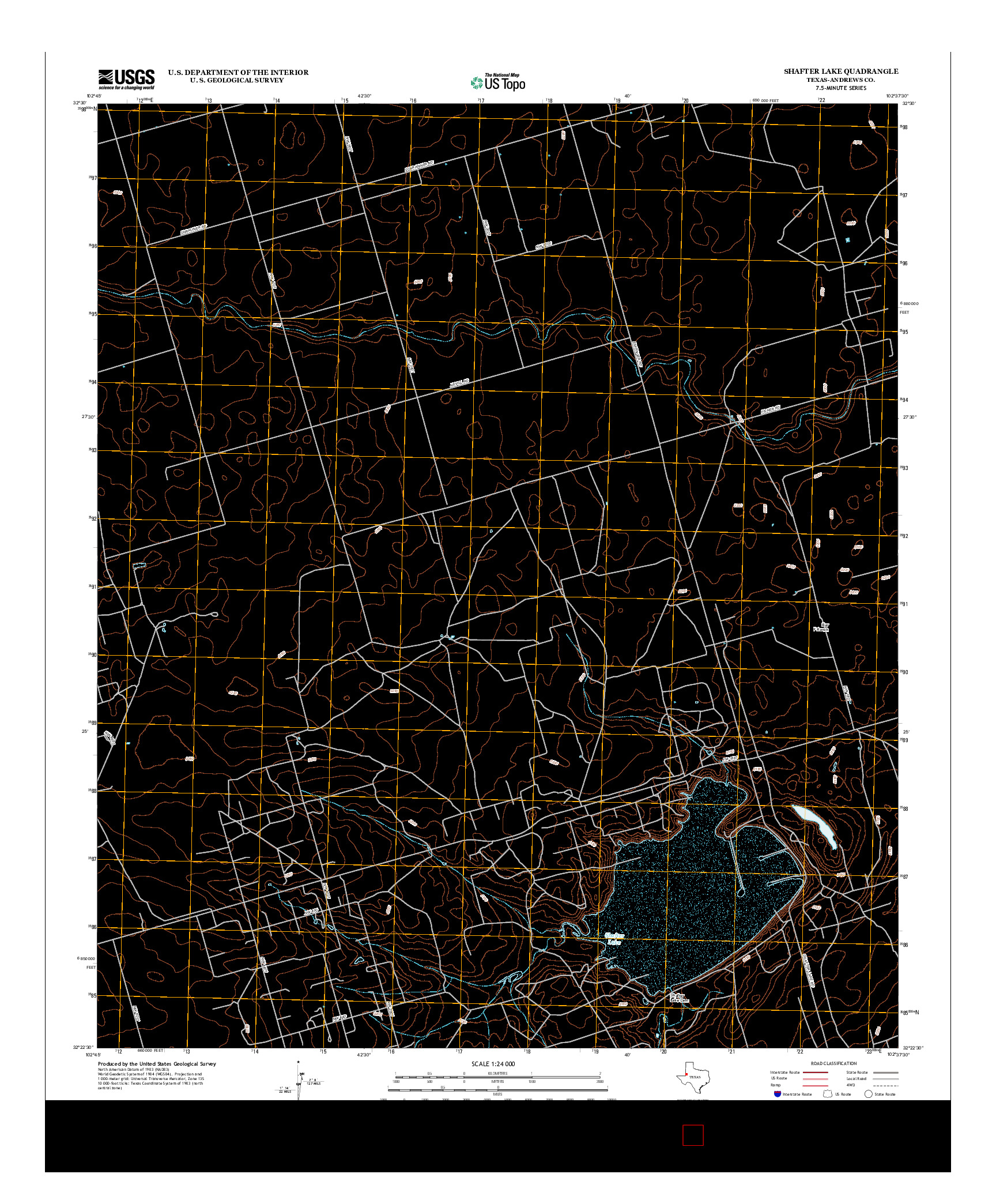 USGS US TOPO 7.5-MINUTE MAP FOR SHAFTER LAKE, TX 2012