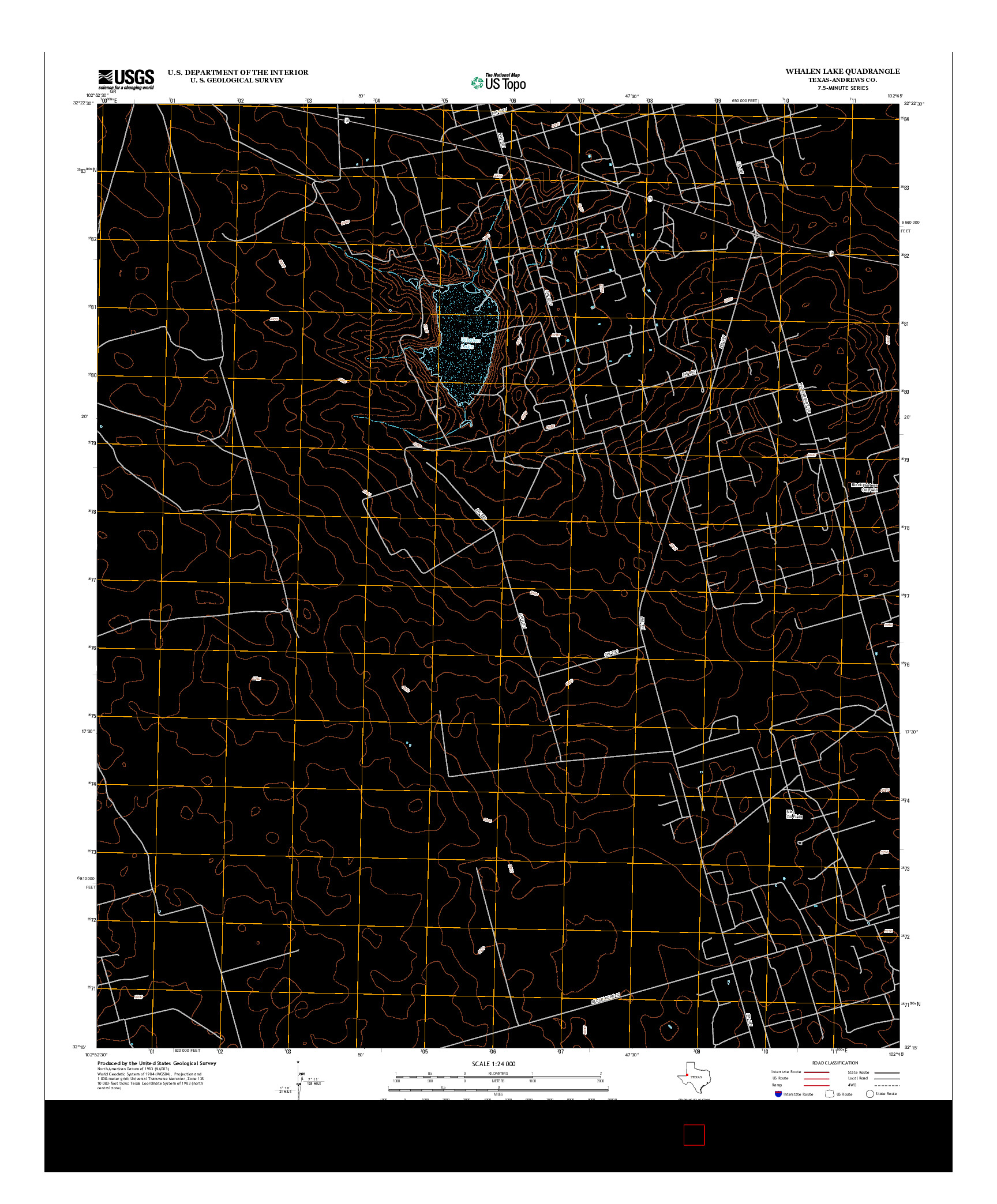 USGS US TOPO 7.5-MINUTE MAP FOR WHALEN LAKE, TX 2012
