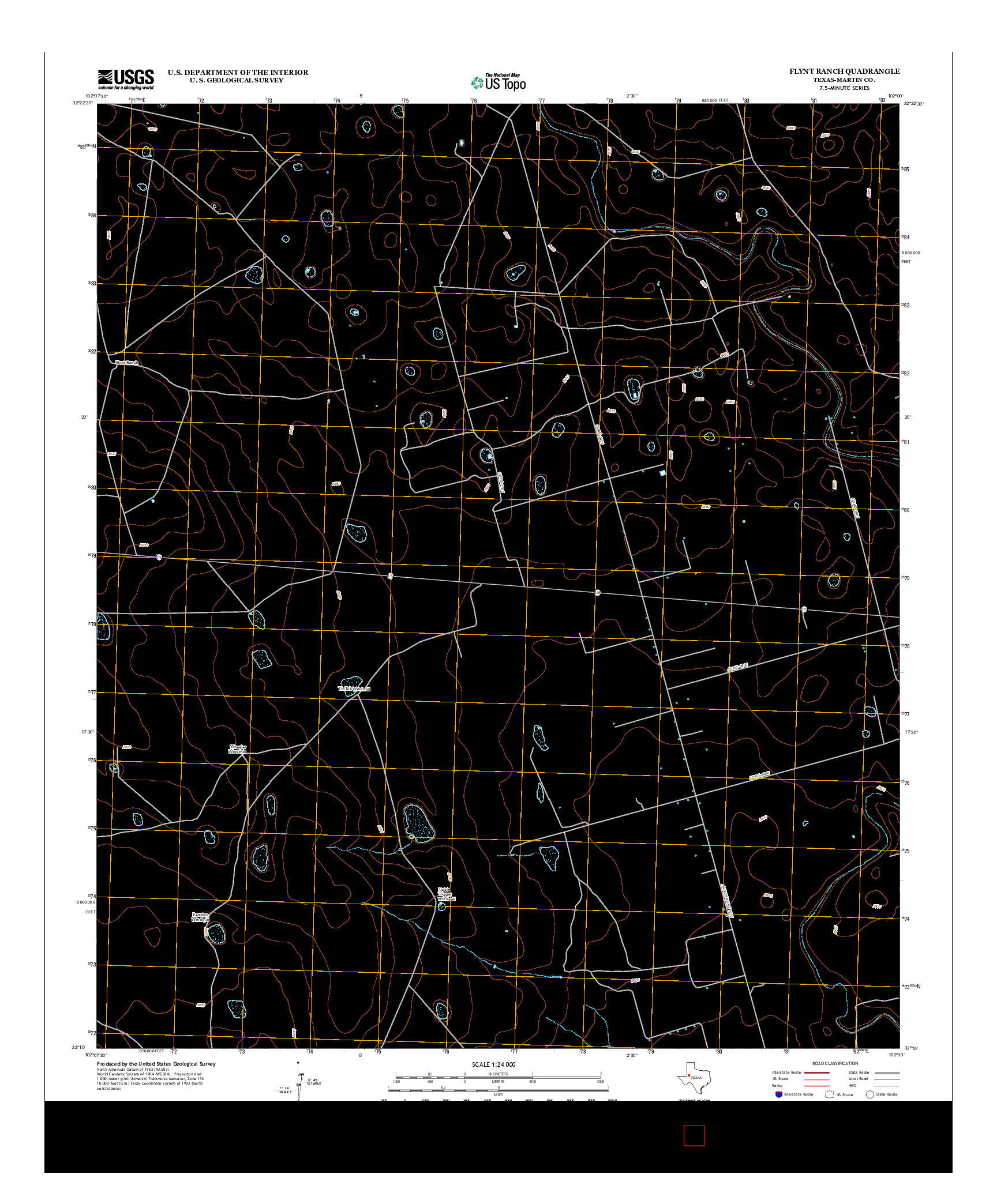 USGS US TOPO 7.5-MINUTE MAP FOR FLYNT RANCH, TX 2012