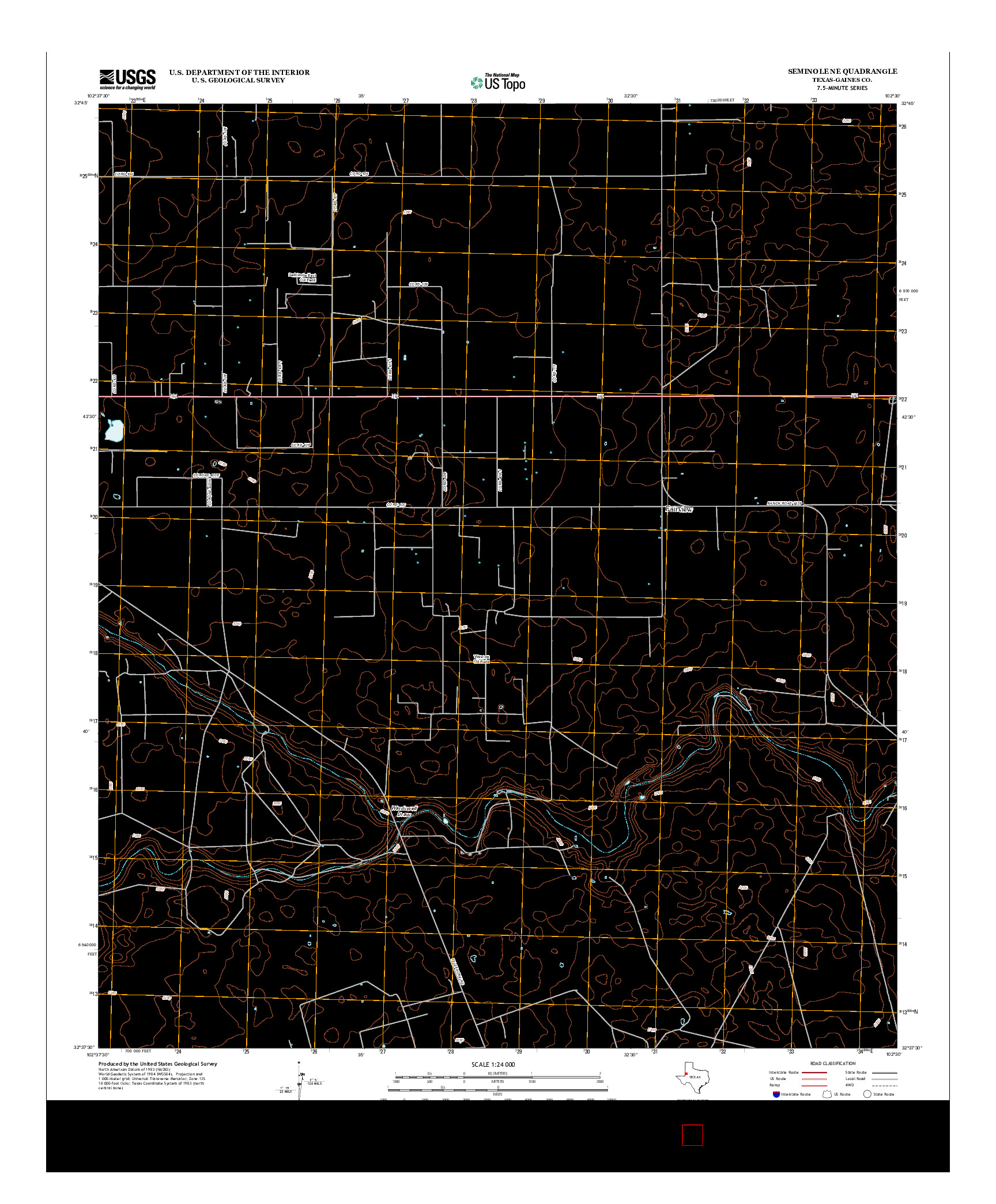 USGS US TOPO 7.5-MINUTE MAP FOR SEMINOLE NE, TX 2012
