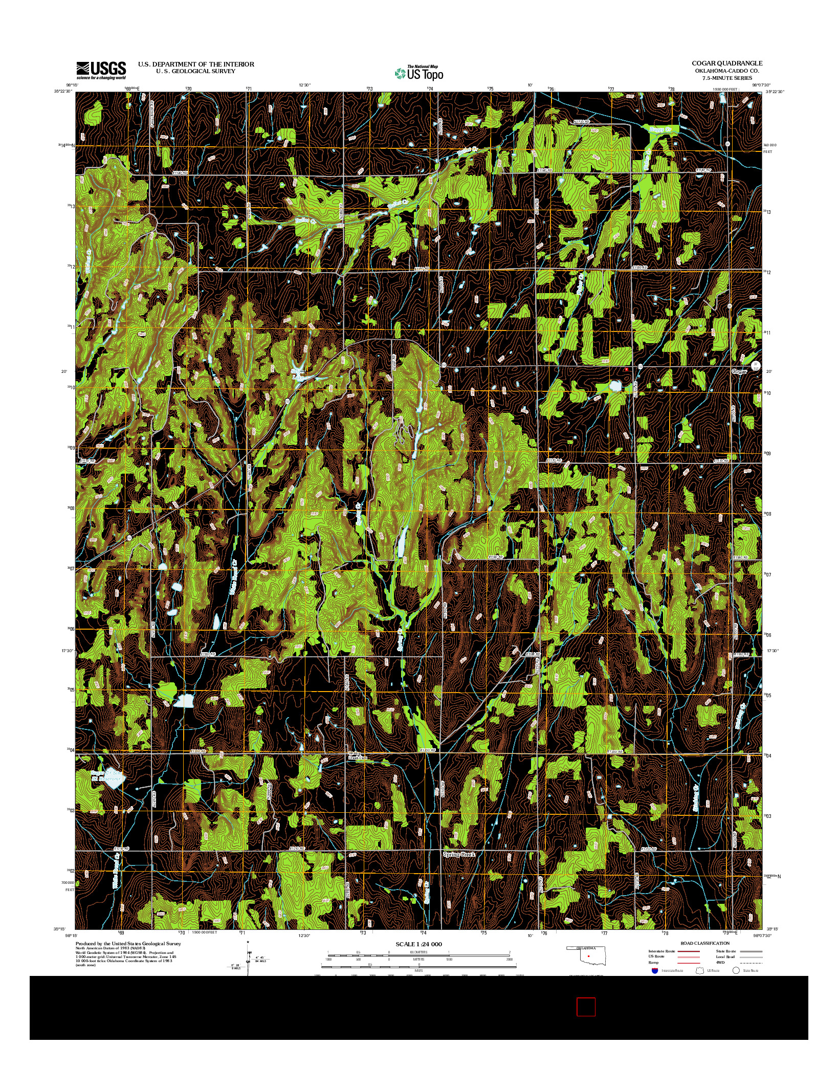 USGS US TOPO 7.5-MINUTE MAP FOR COGAR, OK 2012