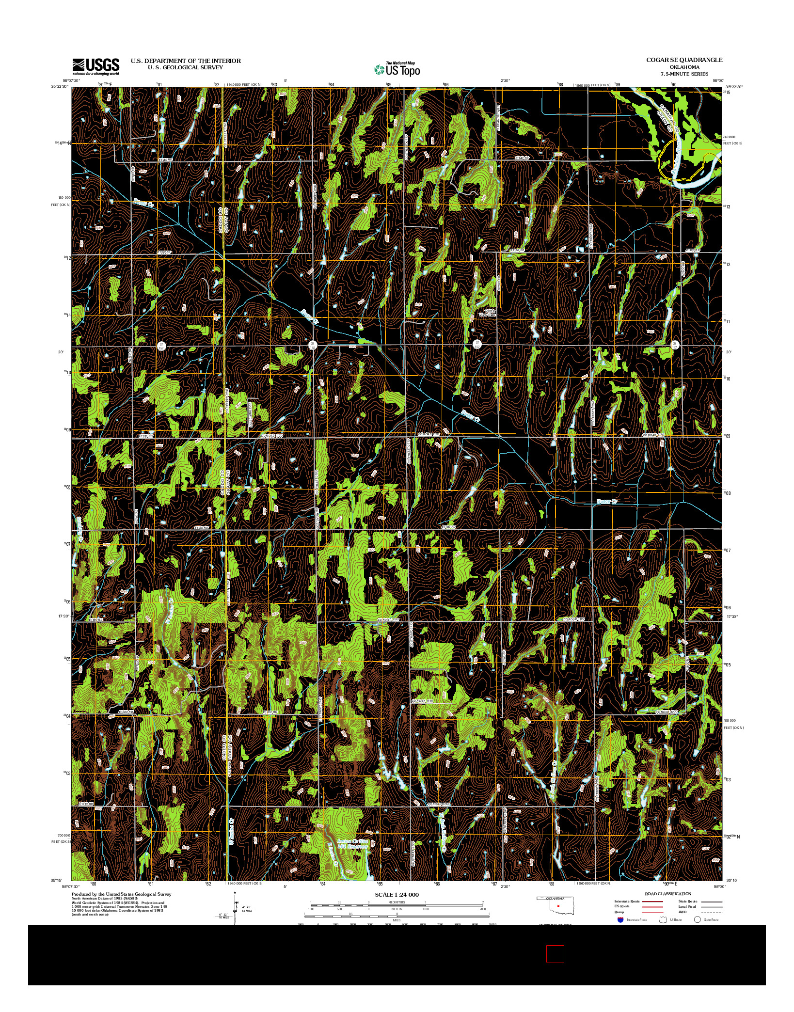 USGS US TOPO 7.5-MINUTE MAP FOR COGAR SE, OK 2012