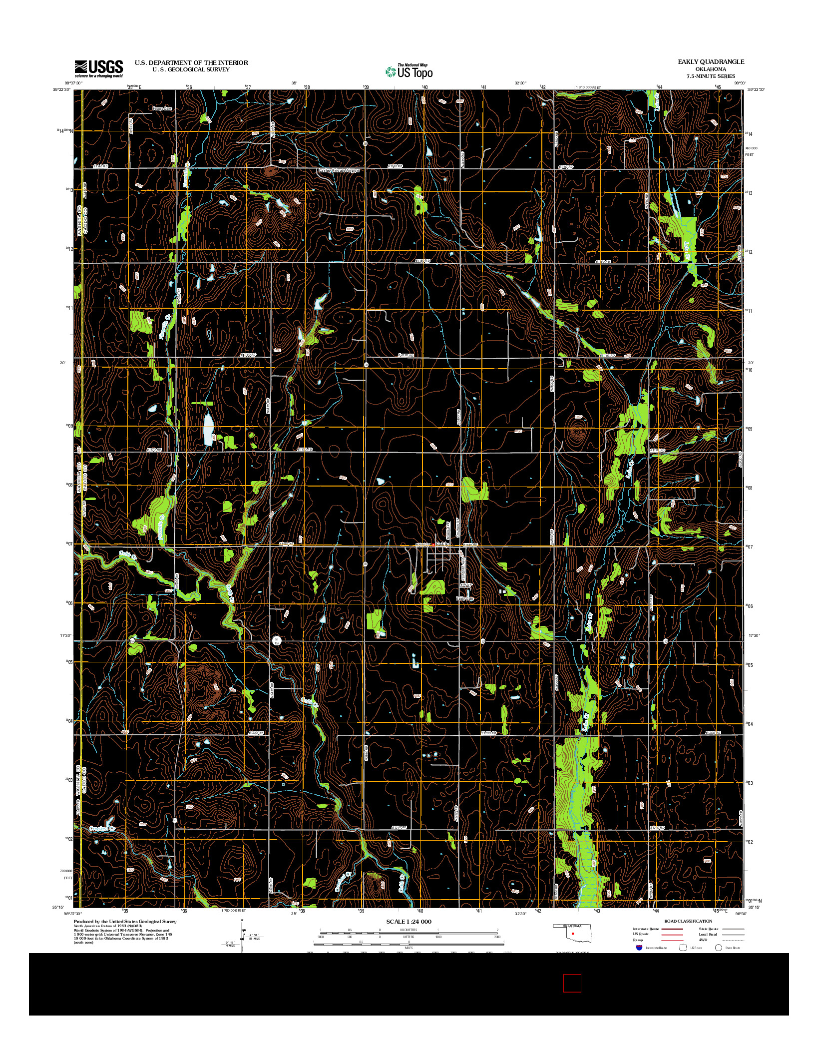 USGS US TOPO 7.5-MINUTE MAP FOR EAKLY, OK 2012