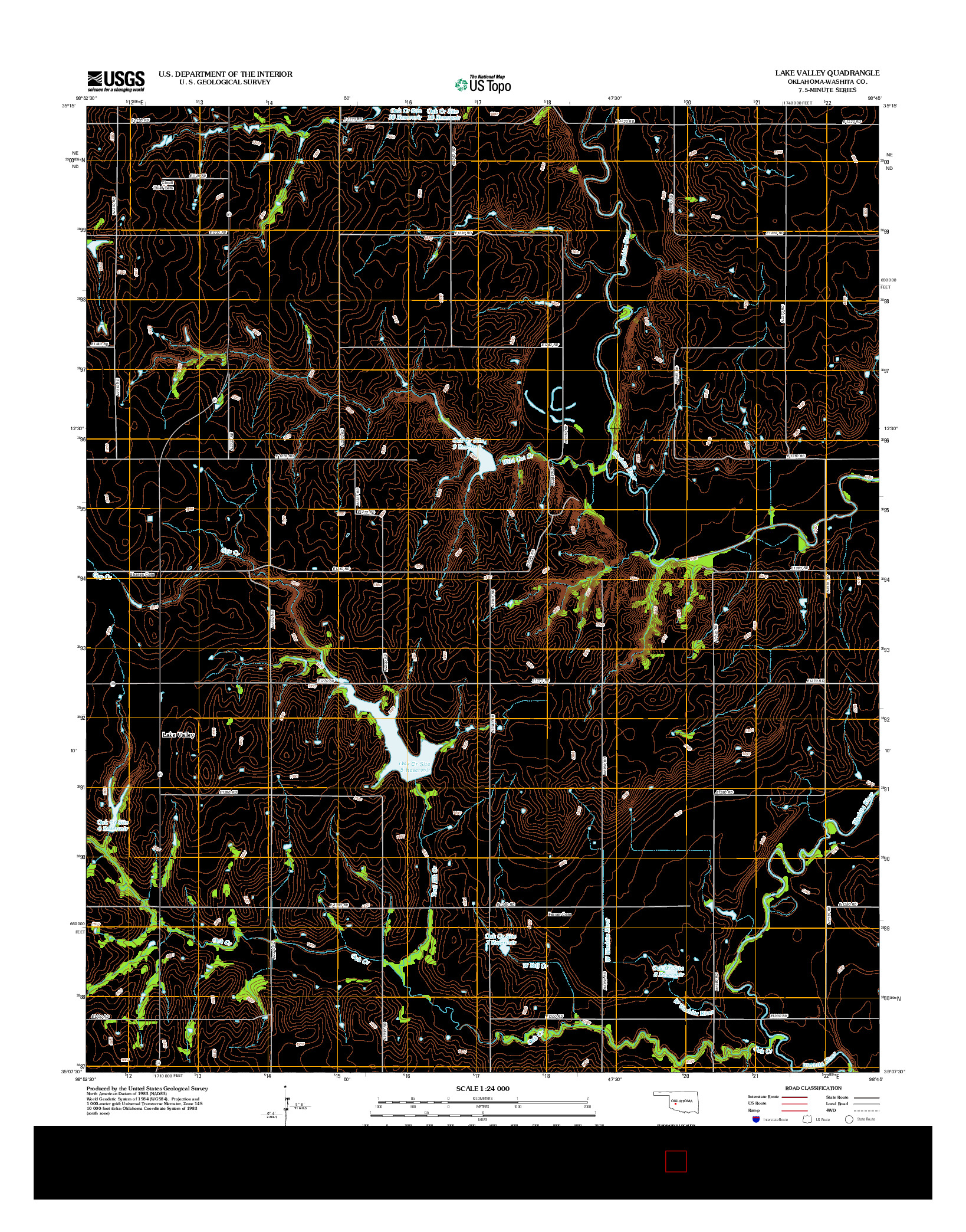 USGS US TOPO 7.5-MINUTE MAP FOR LAKE VALLEY, OK 2012