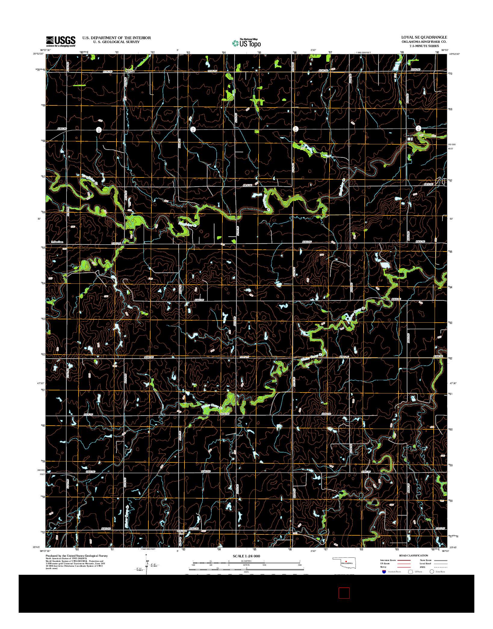 USGS US TOPO 7.5-MINUTE MAP FOR LOYAL SE, OK 2012