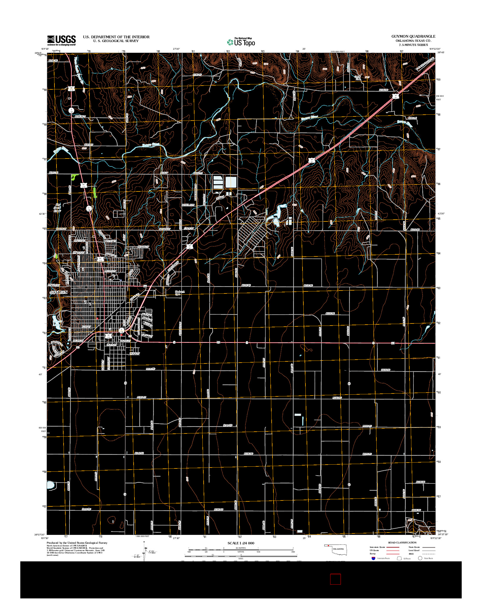USGS US TOPO 7.5-MINUTE MAP FOR GUYMON, OK 2012