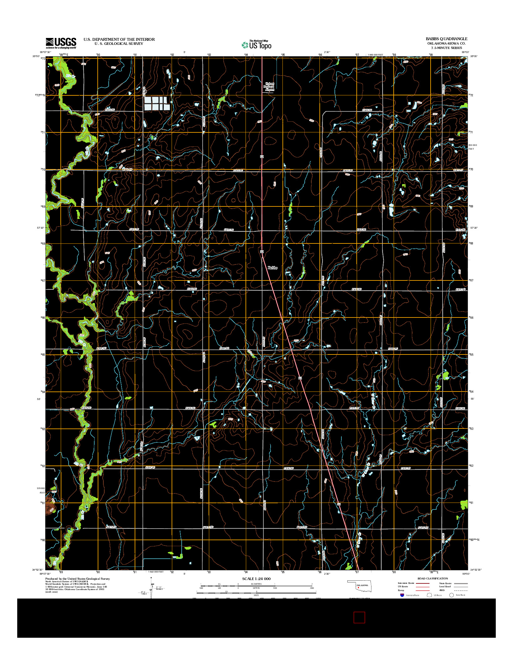 USGS US TOPO 7.5-MINUTE MAP FOR BABBS, OK 2012