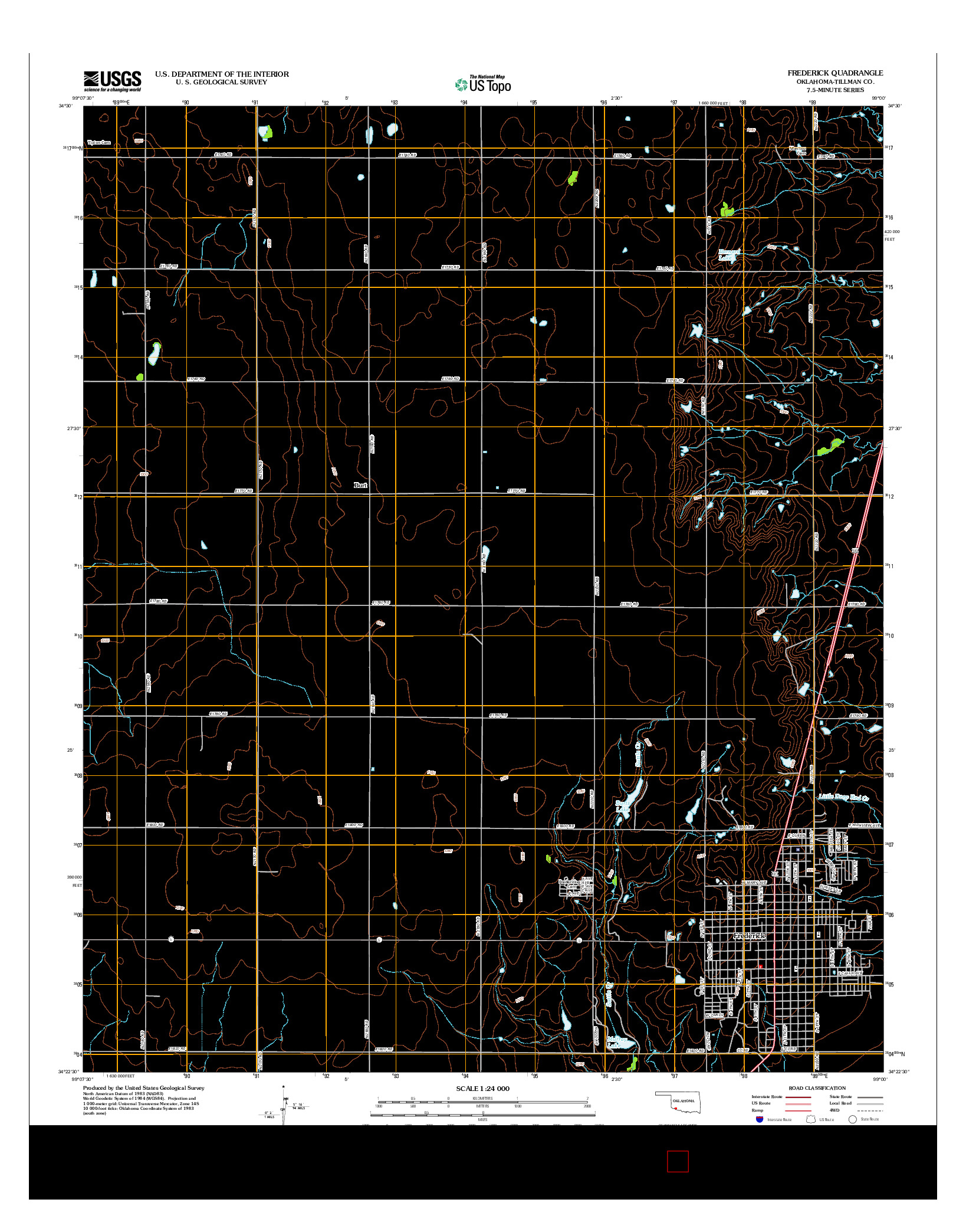 USGS US TOPO 7.5-MINUTE MAP FOR FREDERICK, OK 2012