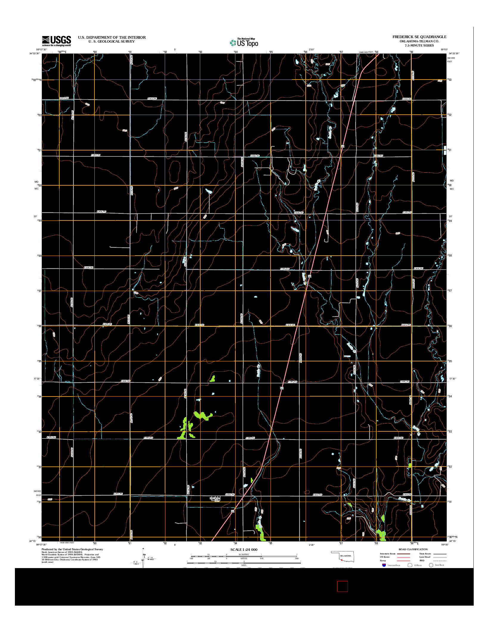 USGS US TOPO 7.5-MINUTE MAP FOR FREDERICK SE, OK 2012