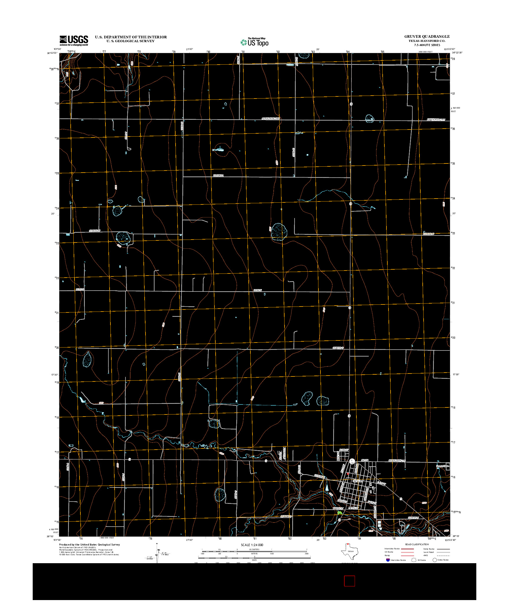 USGS US TOPO 7.5-MINUTE MAP FOR GRUVER, TX 2012