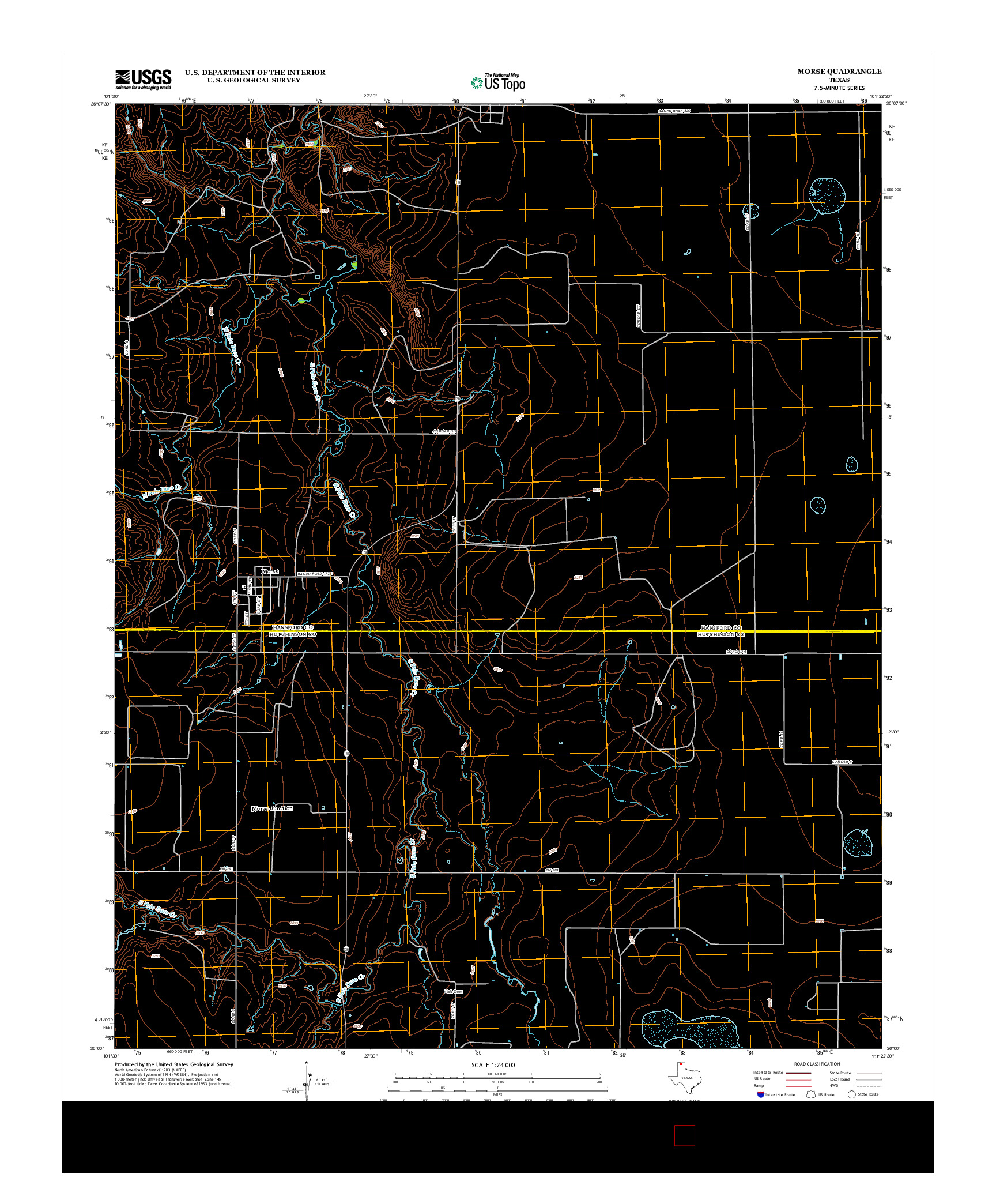 USGS US TOPO 7.5-MINUTE MAP FOR MORSE, TX 2012